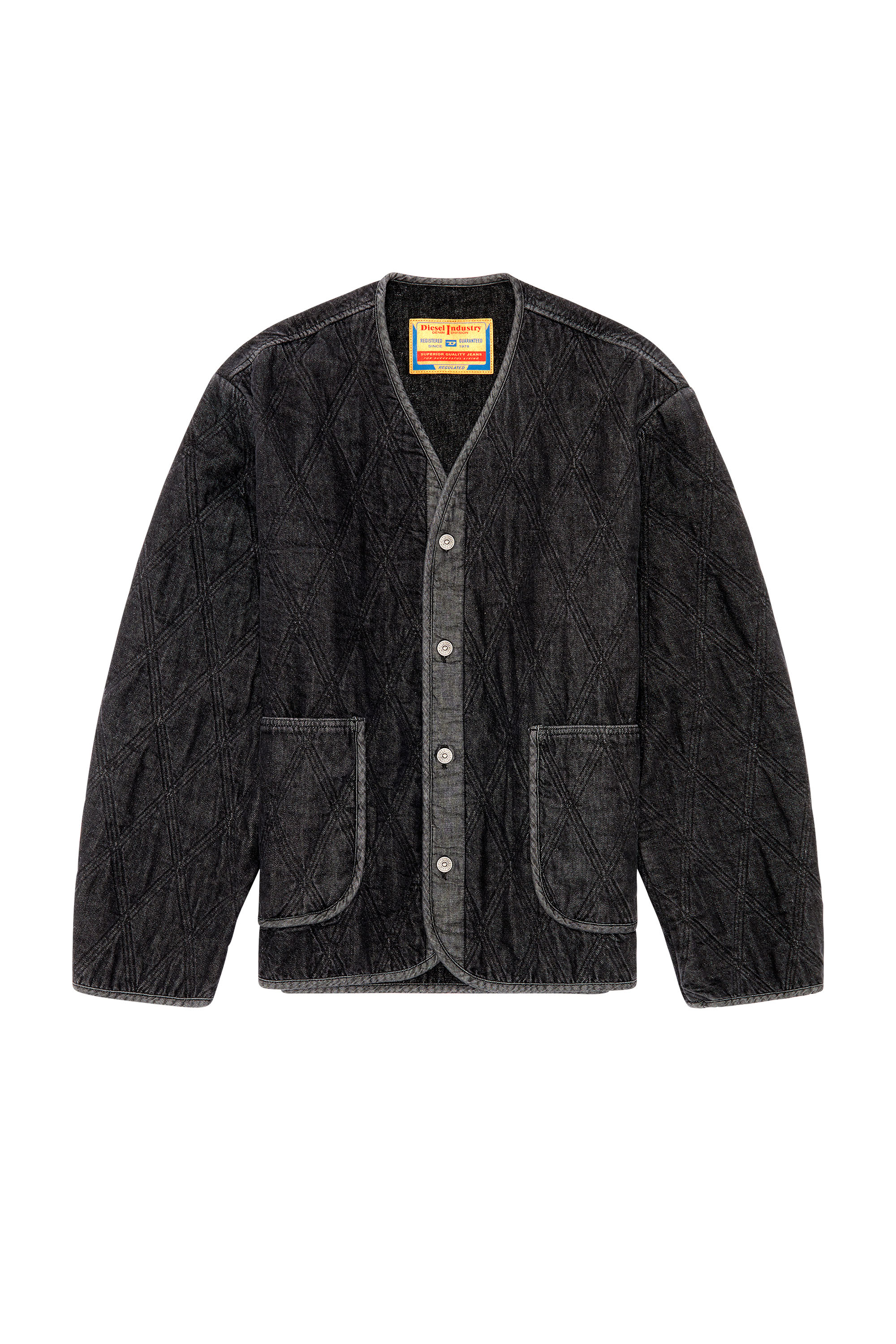 Diesel - D-BOY-S, Man's Jacket in tailored denim in Black - 3
