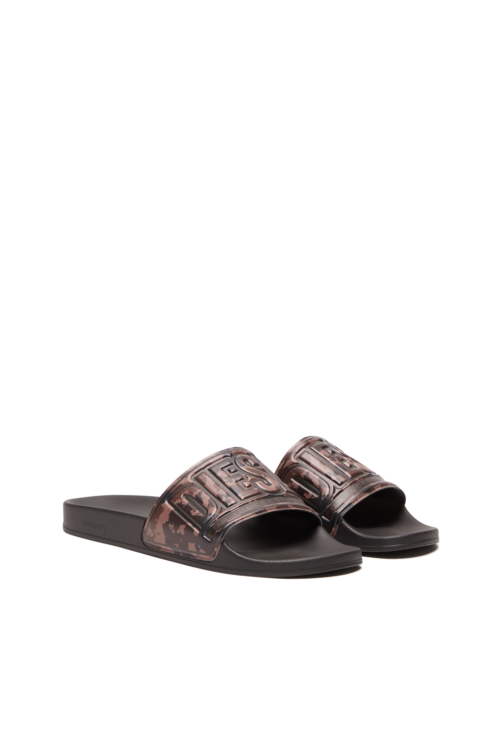 Diesel - SA-MAYEMI CC X, Unisex's Sa-Mayemi CC X - Pool slides with camouflage band in Black - 2