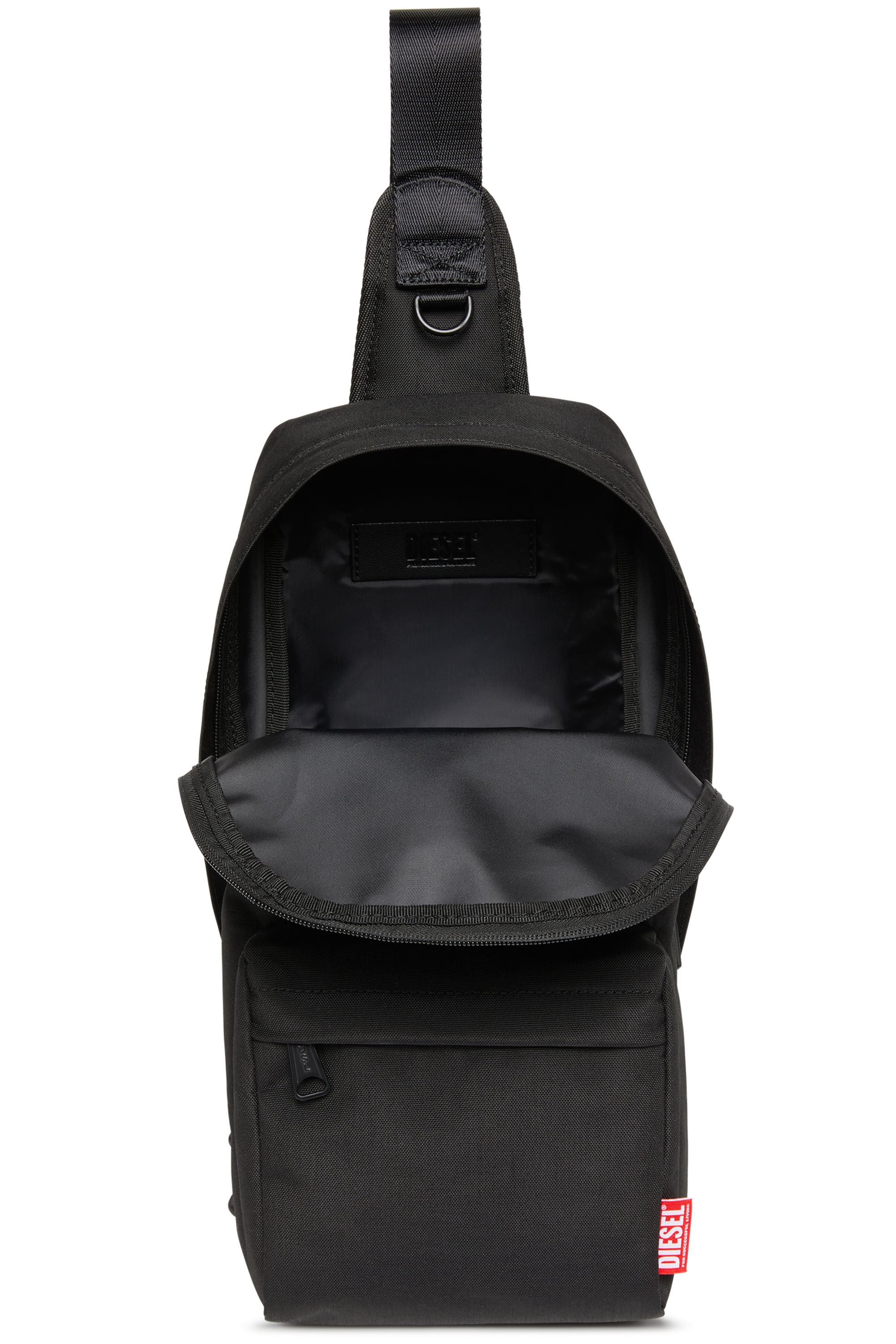 Diesel - D-BSC SLING BAG X, Man's D-Bsc-Sling backpack in heavy-duty shell in Black - 4