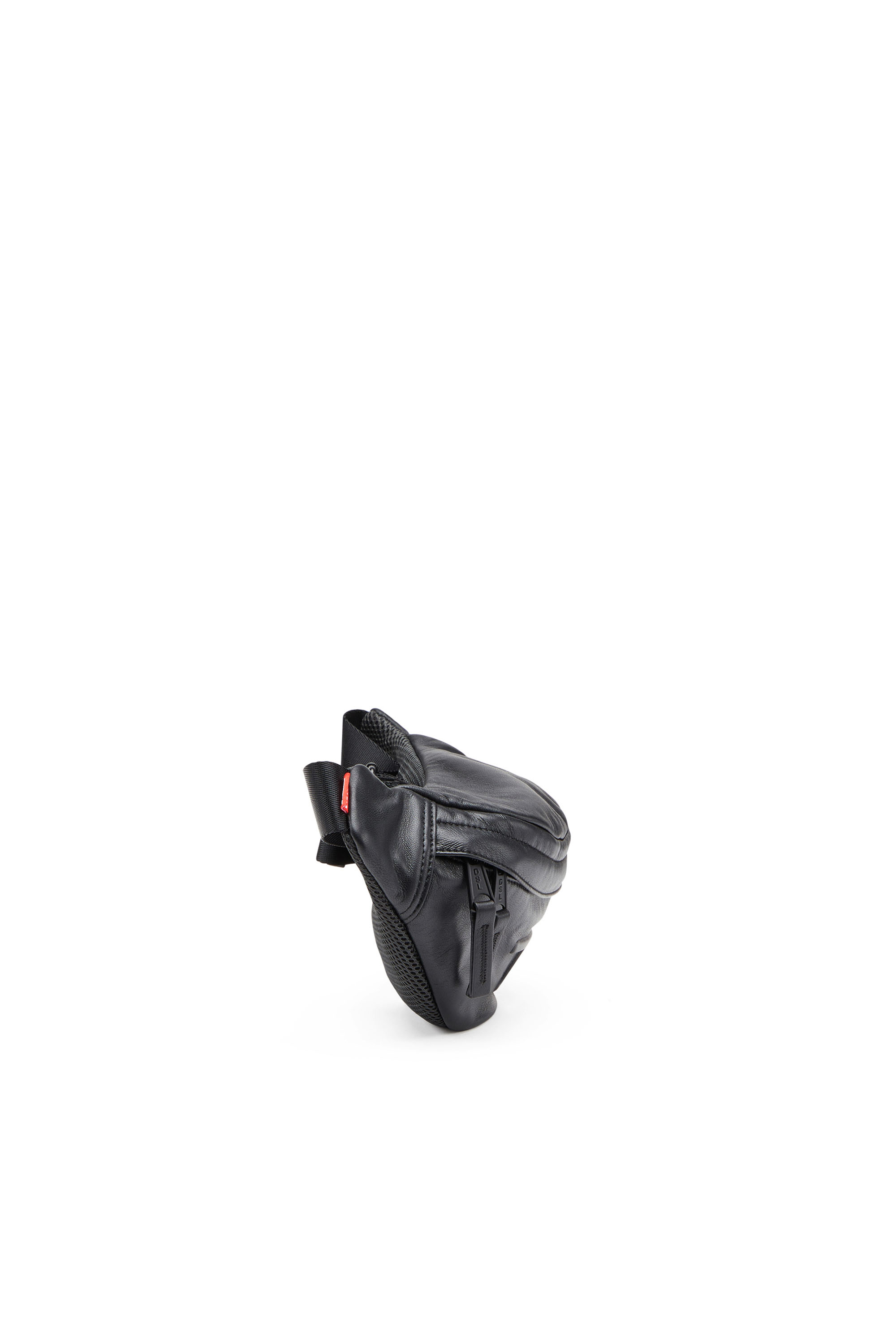 Diesel - RAVE BELTBAG, Man's Rave Beltbag - Leather belt bag with embossed D logo in Black - 3