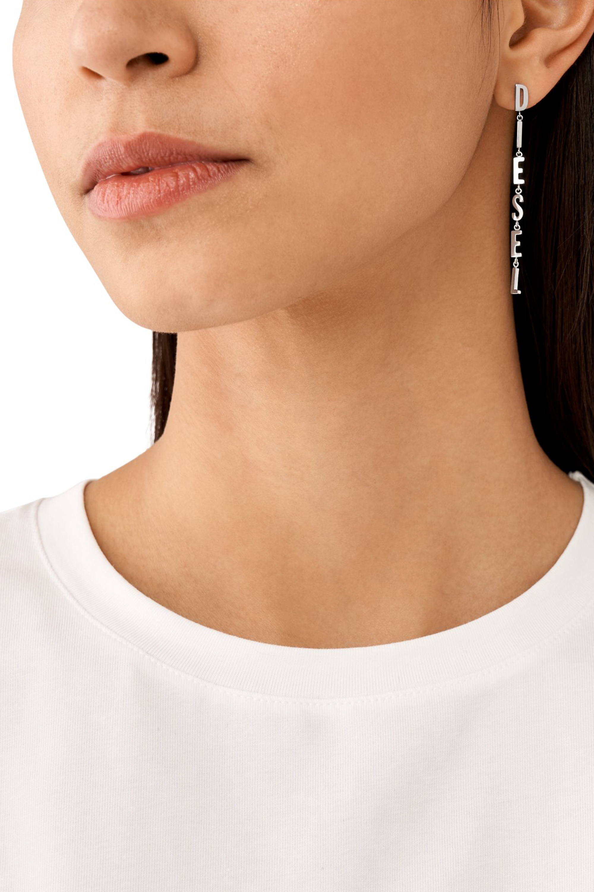 Diesel - DX1488, Unisex's Stainless steel drop earrings in Silver - 4