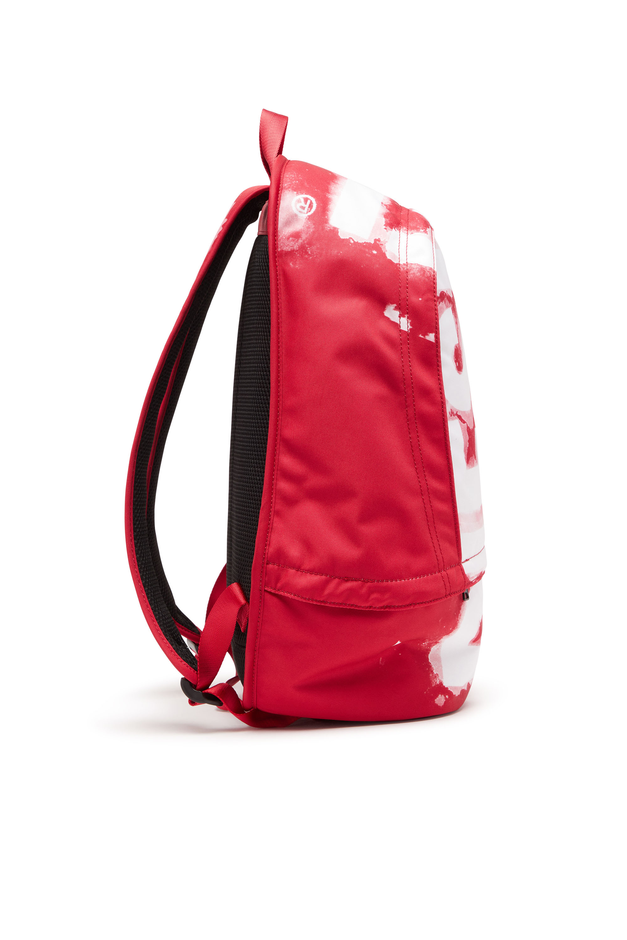 Diesel - RAVE BACKPACK X, Man's Rave Backpack X - Backpack in logo-printed fabric in Red - 3