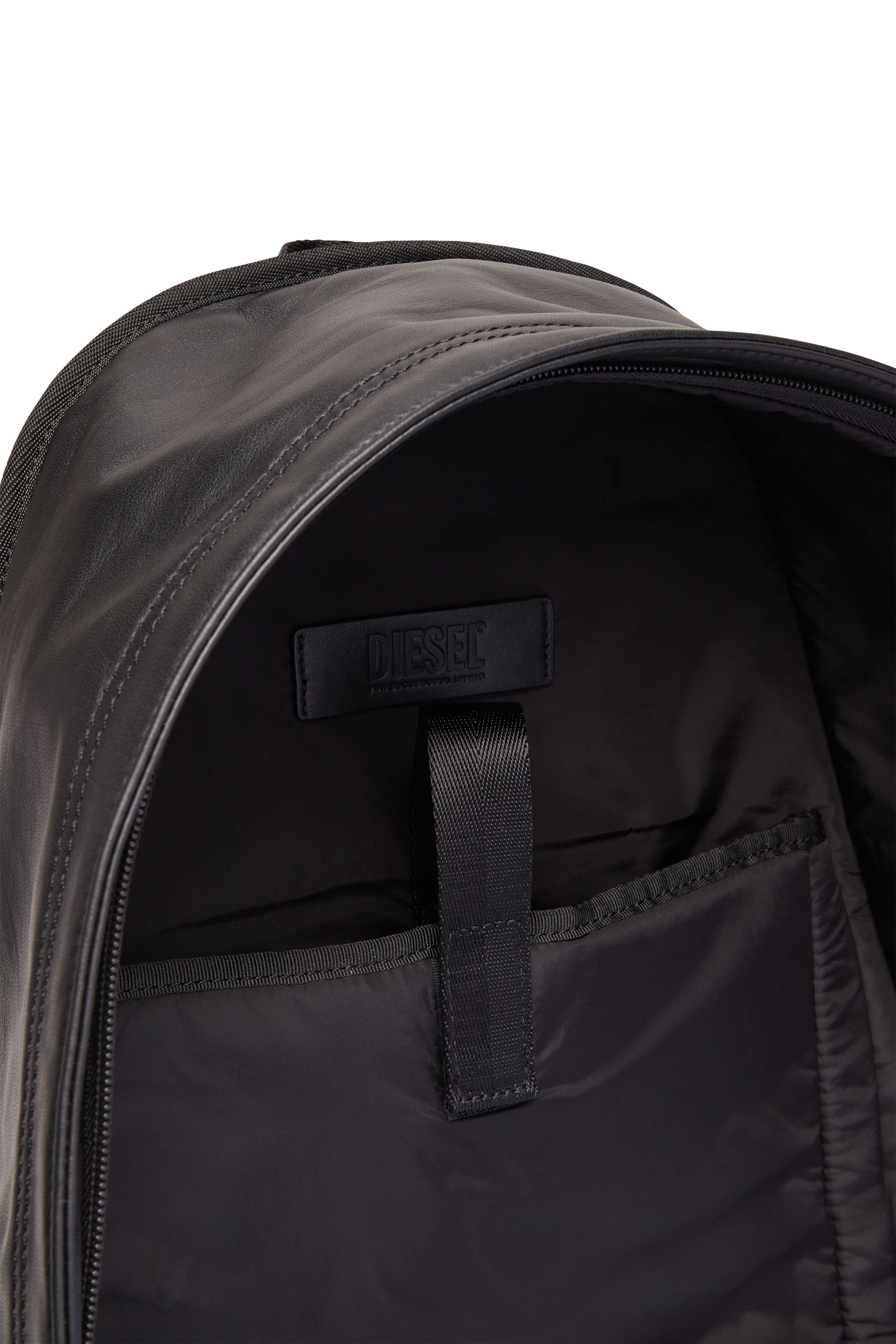 Diesel - RAVE BACKPACK, Man's Rave Backpack - Leather backpack with embossed D logo in Black - 4