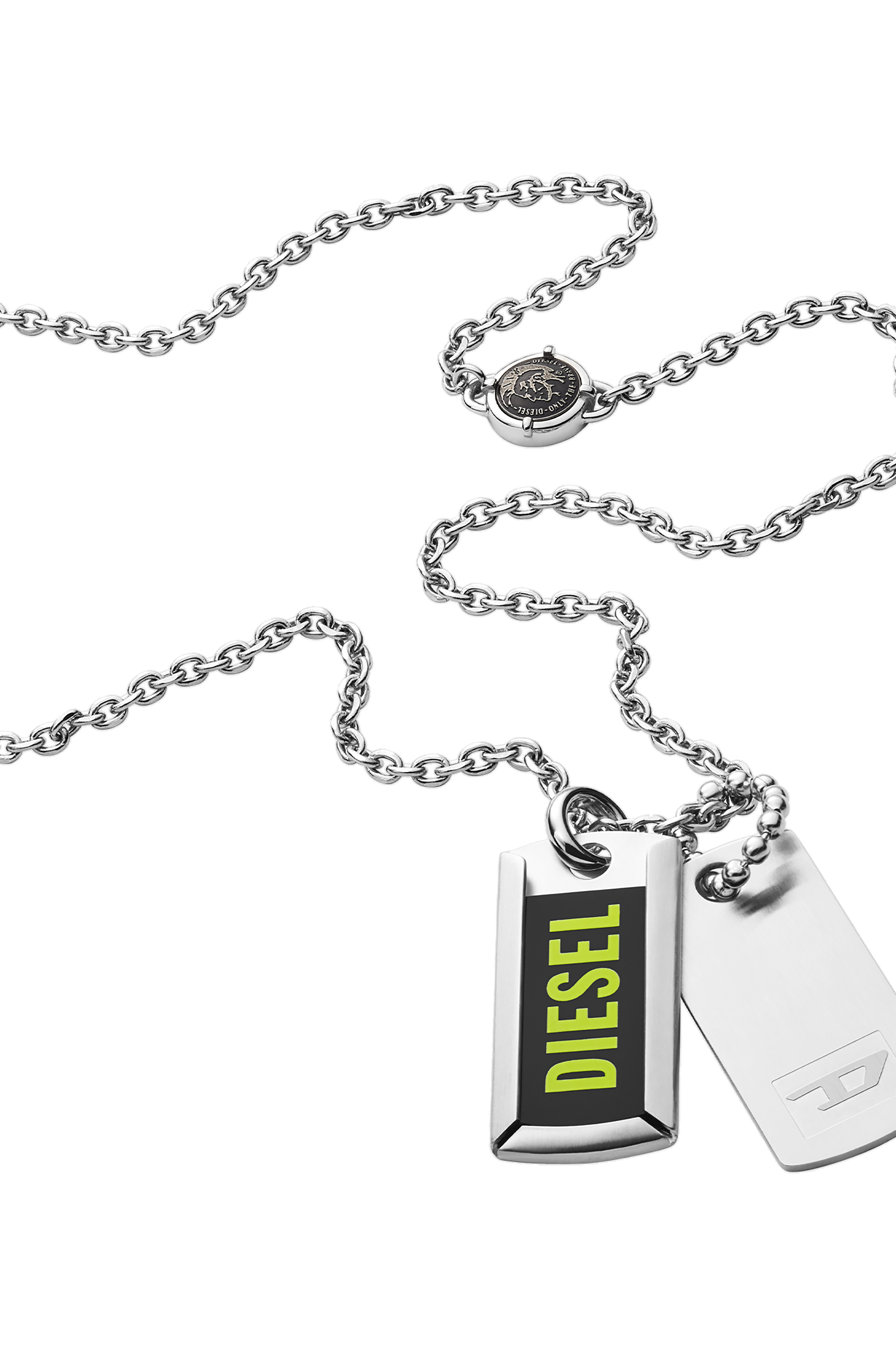 Diesel - DX1245, Man's Stainless steel double dog tag necklace in Silver - 1