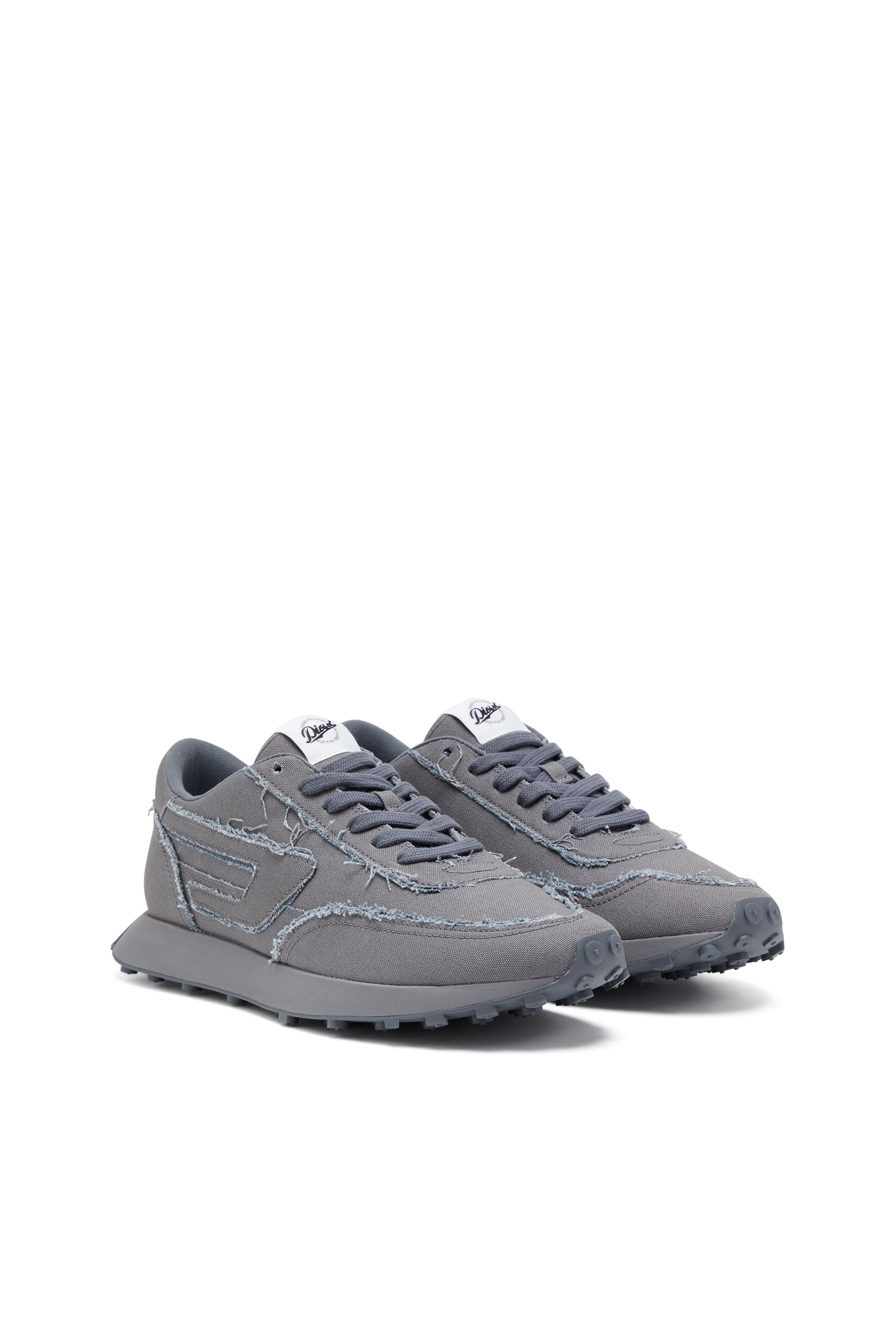 Diesel - S-RACER LC, Man's S-Racer Lc - Canvas sneakers with frayed edges in Grey - 2