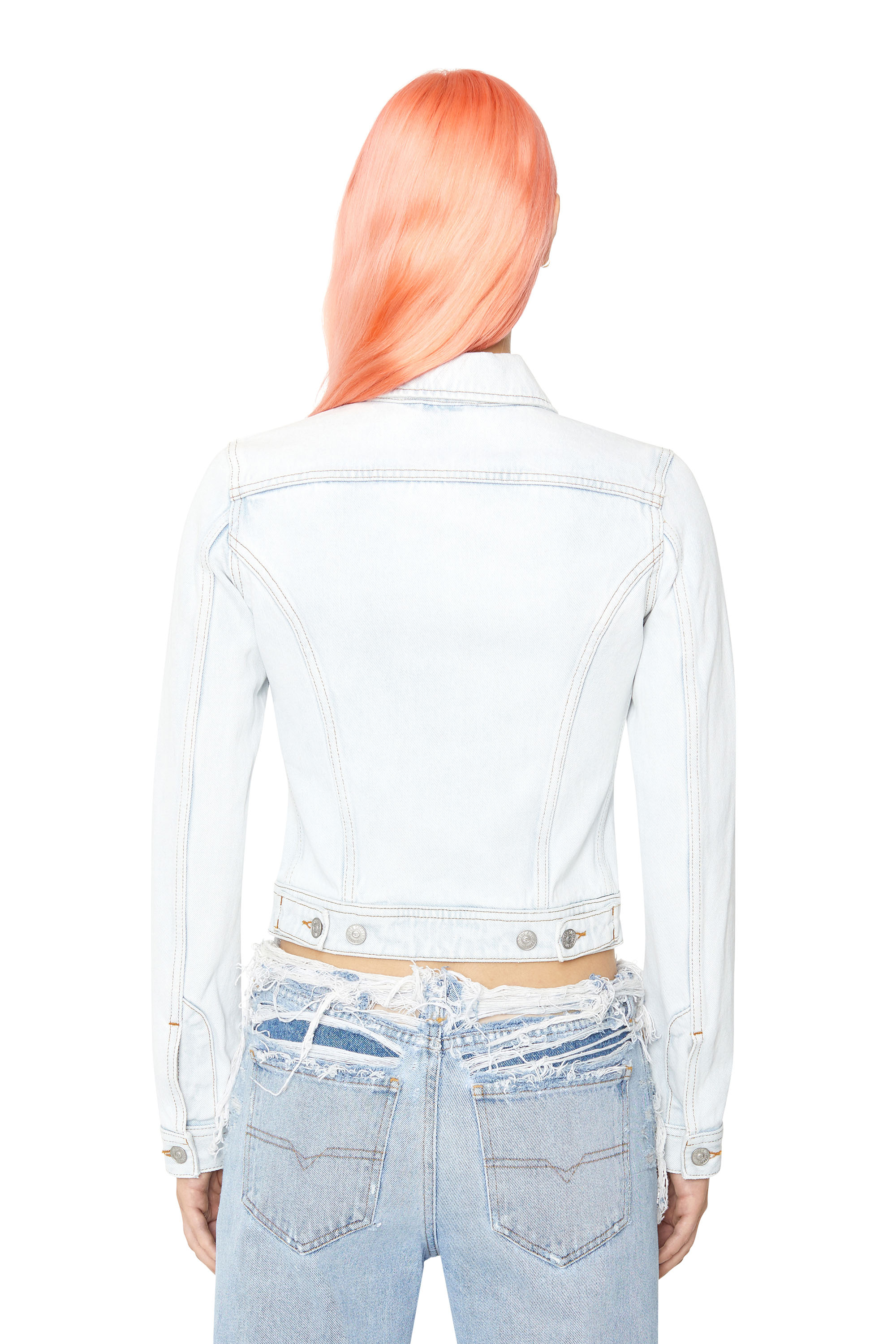 Diesel - DE-SLIMMY TRUCKER JACKET, Woman's Slim-fit trucker jacket in Light Blue - 4