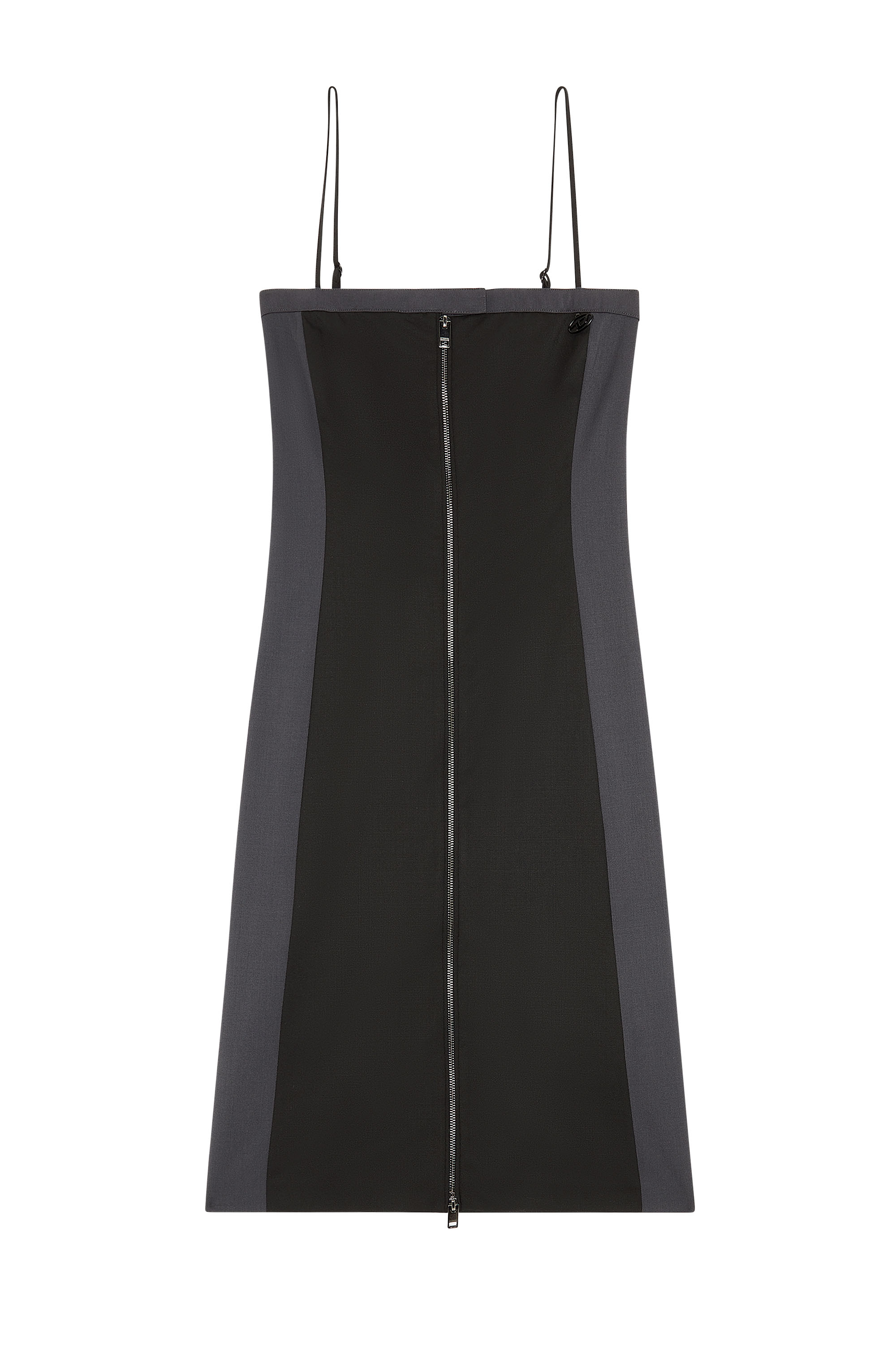 Diesel - D-DAMINI, Woman's Dress in stretch wool twill in Black/Grey - 2