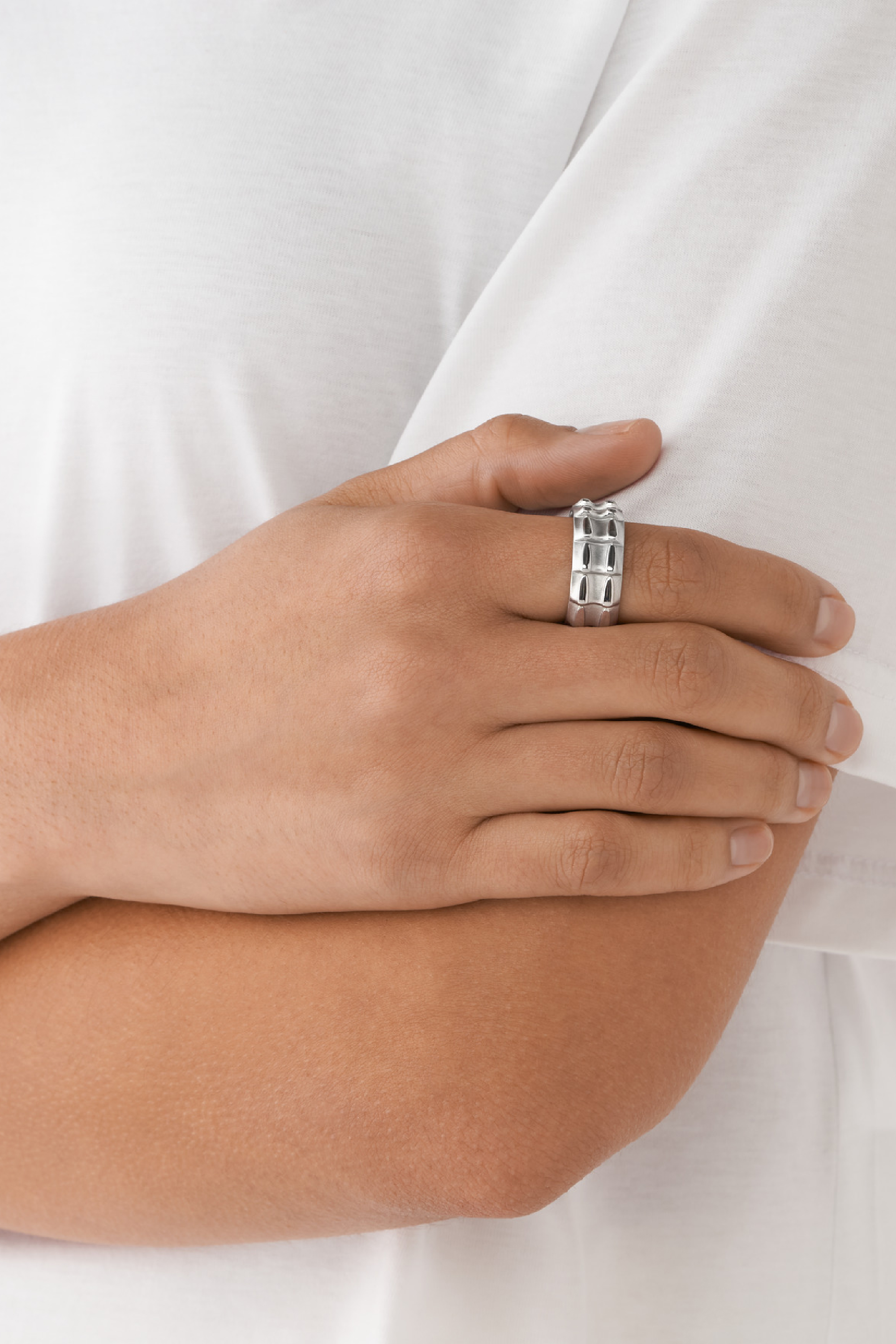 Diesel - DX1394, Unisex's Stainless steel band ring in Silver - 3