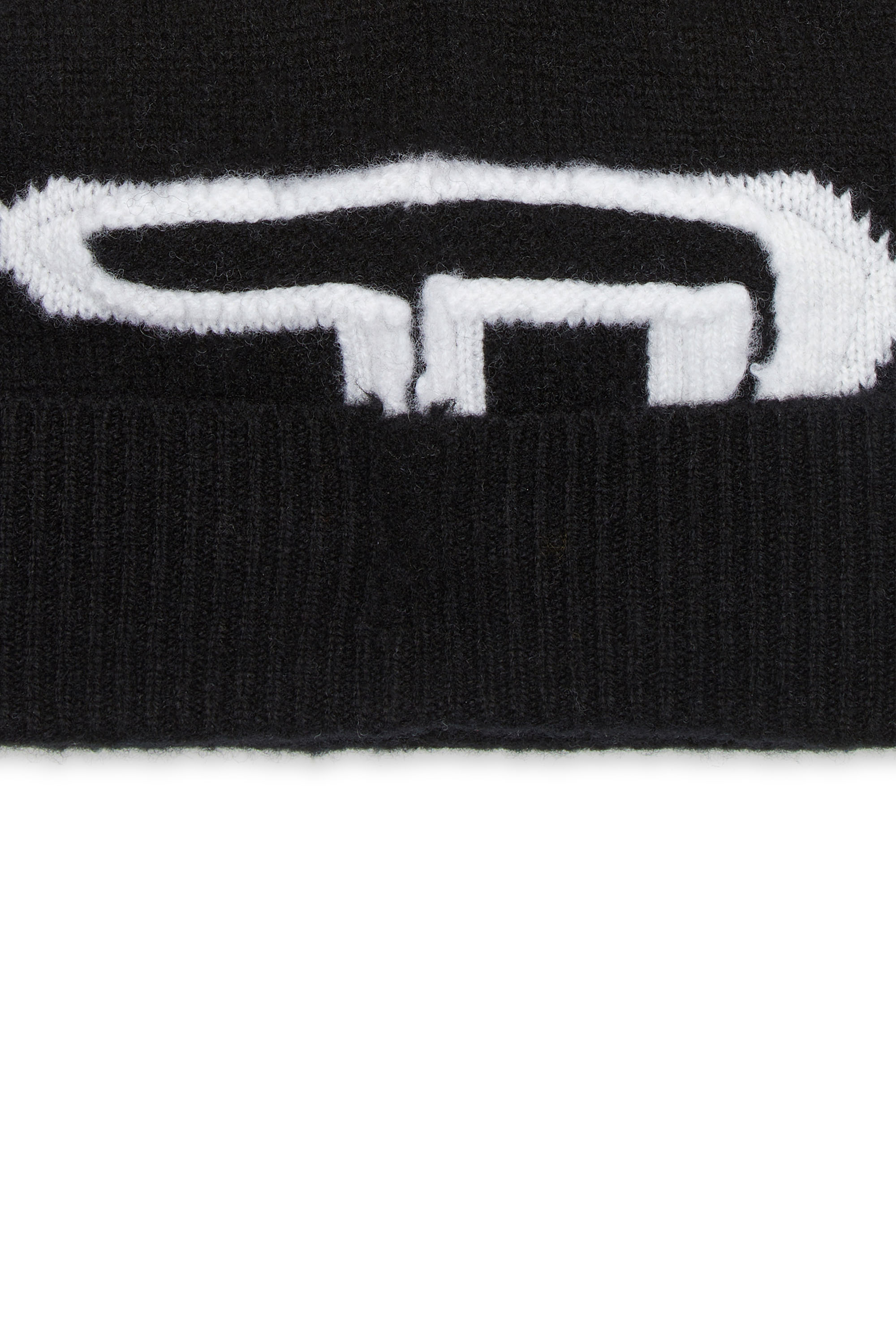 Diesel - K-PEEL, Unisex's Wool beanie with peel-off logo in Black - 3