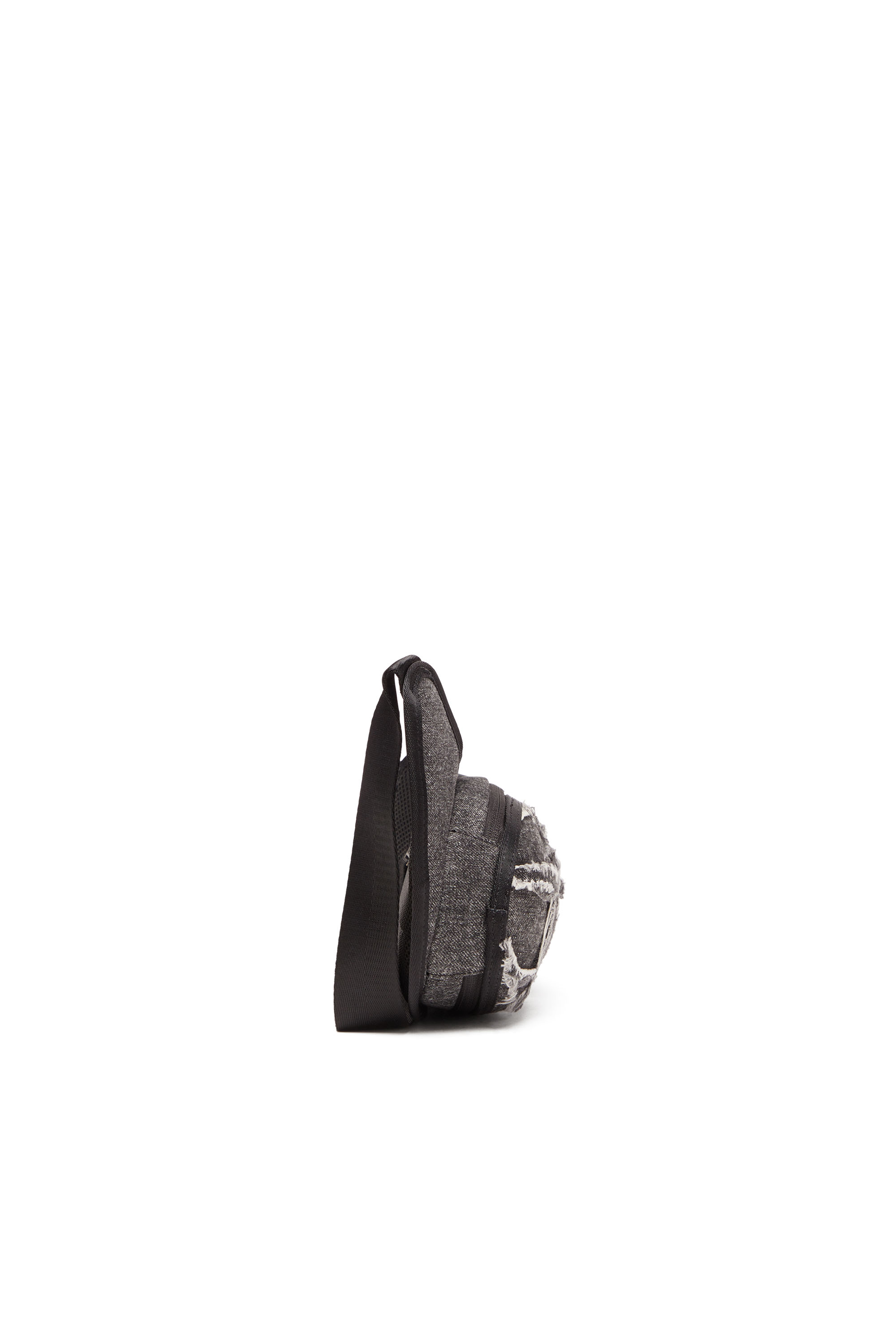 Diesel - 1DR-POD CROSSBODY D, Man's 1DR-Pod Crossbody D - Hard shell sling bag in distressed denim in Black - 3