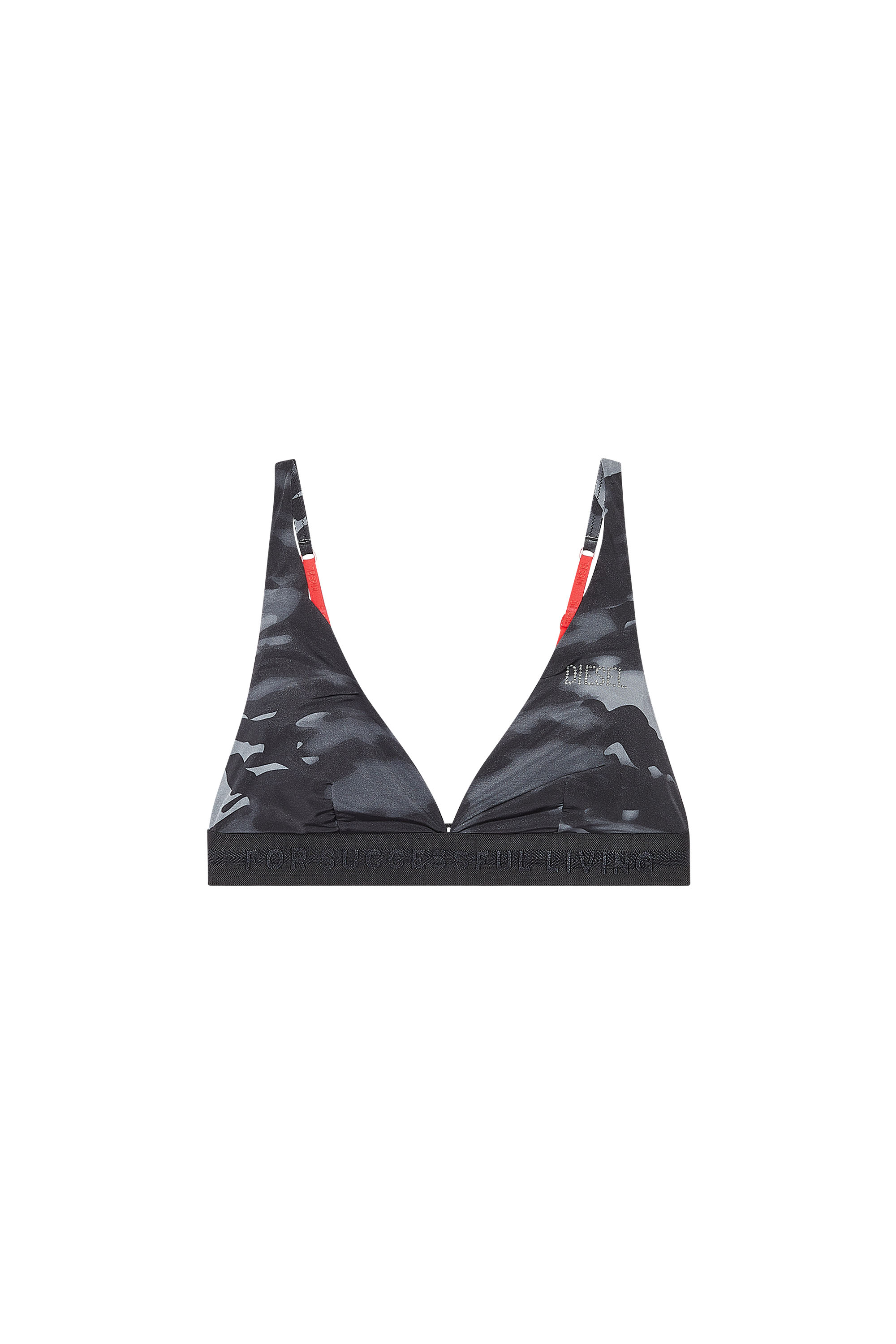 Diesel - UFSB-JANYS-D, Woman's Triangle bralette with camo print in Black/Grey - 1