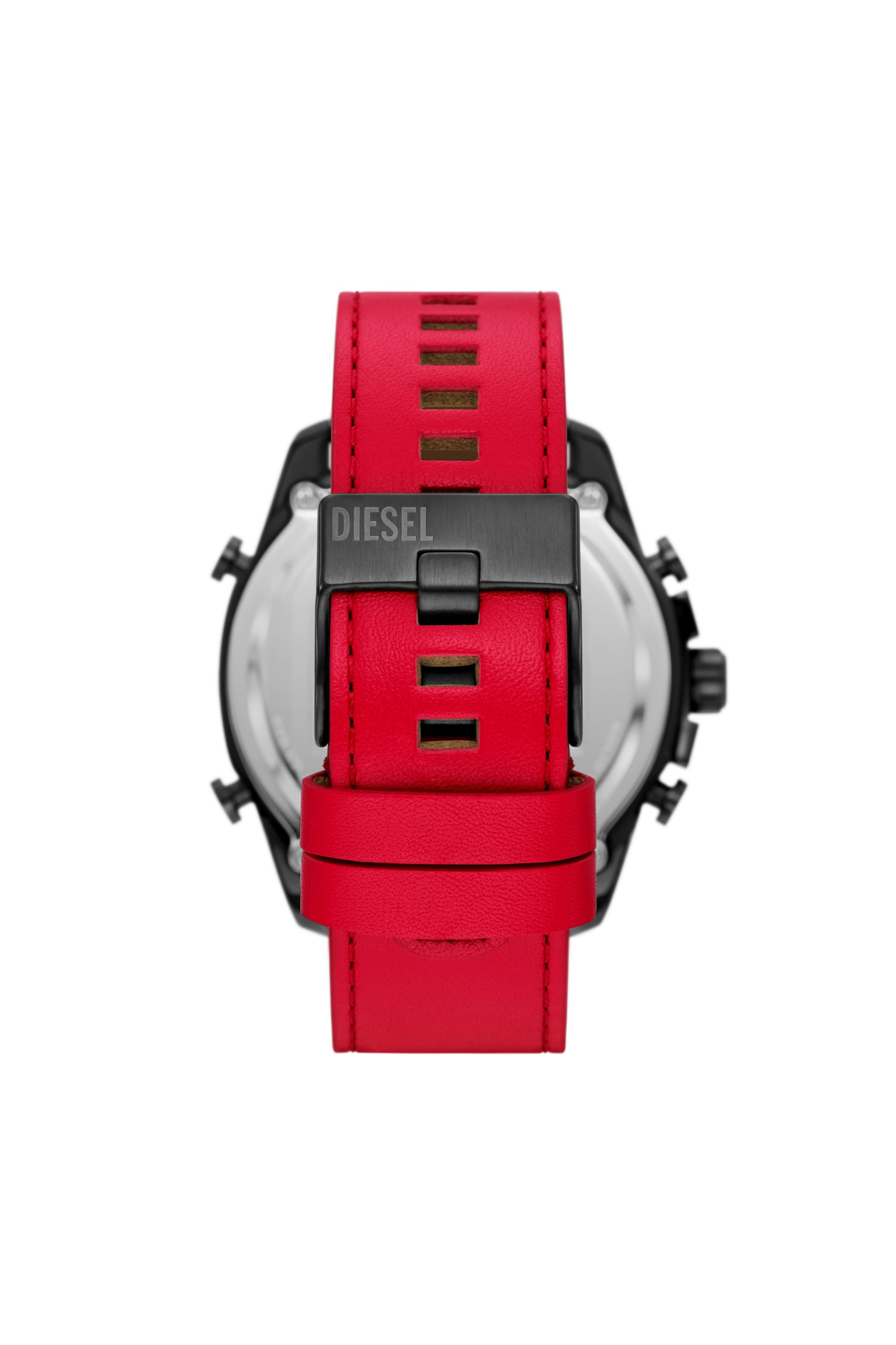 Diesel - DZ4647, Man's Mega Chief ana-digi red and white leather watch in Red - 2
