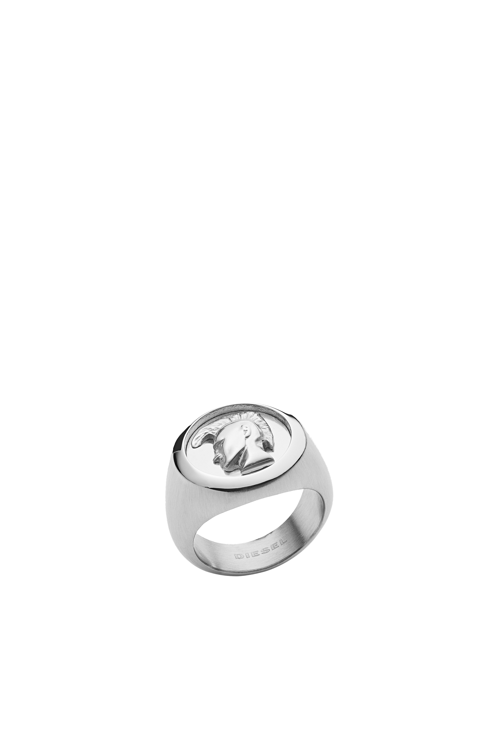Diesel - DX1211, Man's Stainless Steel Icon Signet Ring in Silver - 1