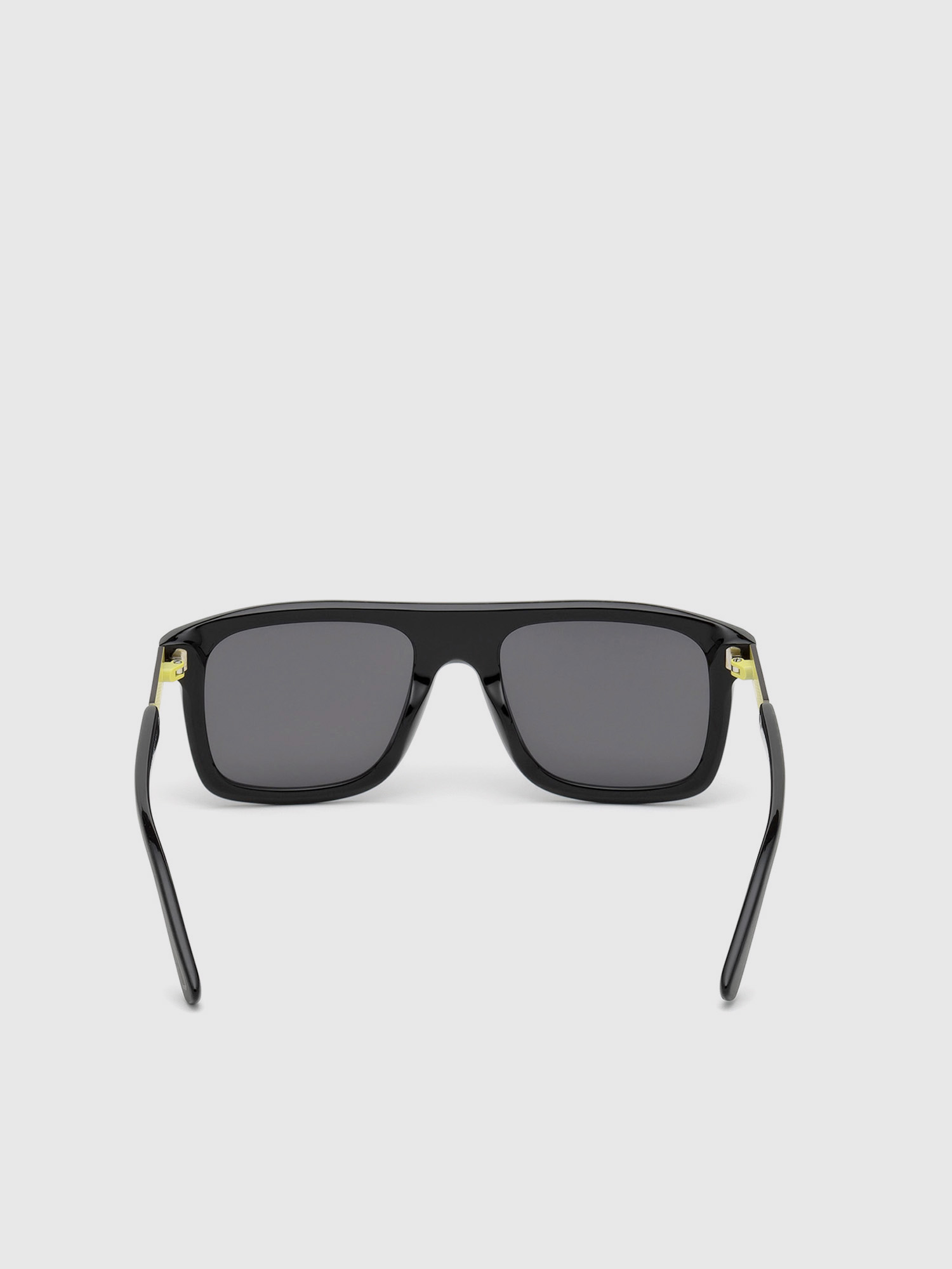Diesel - DL0268, Man's Square eyewear with metal plaque in Black - 1