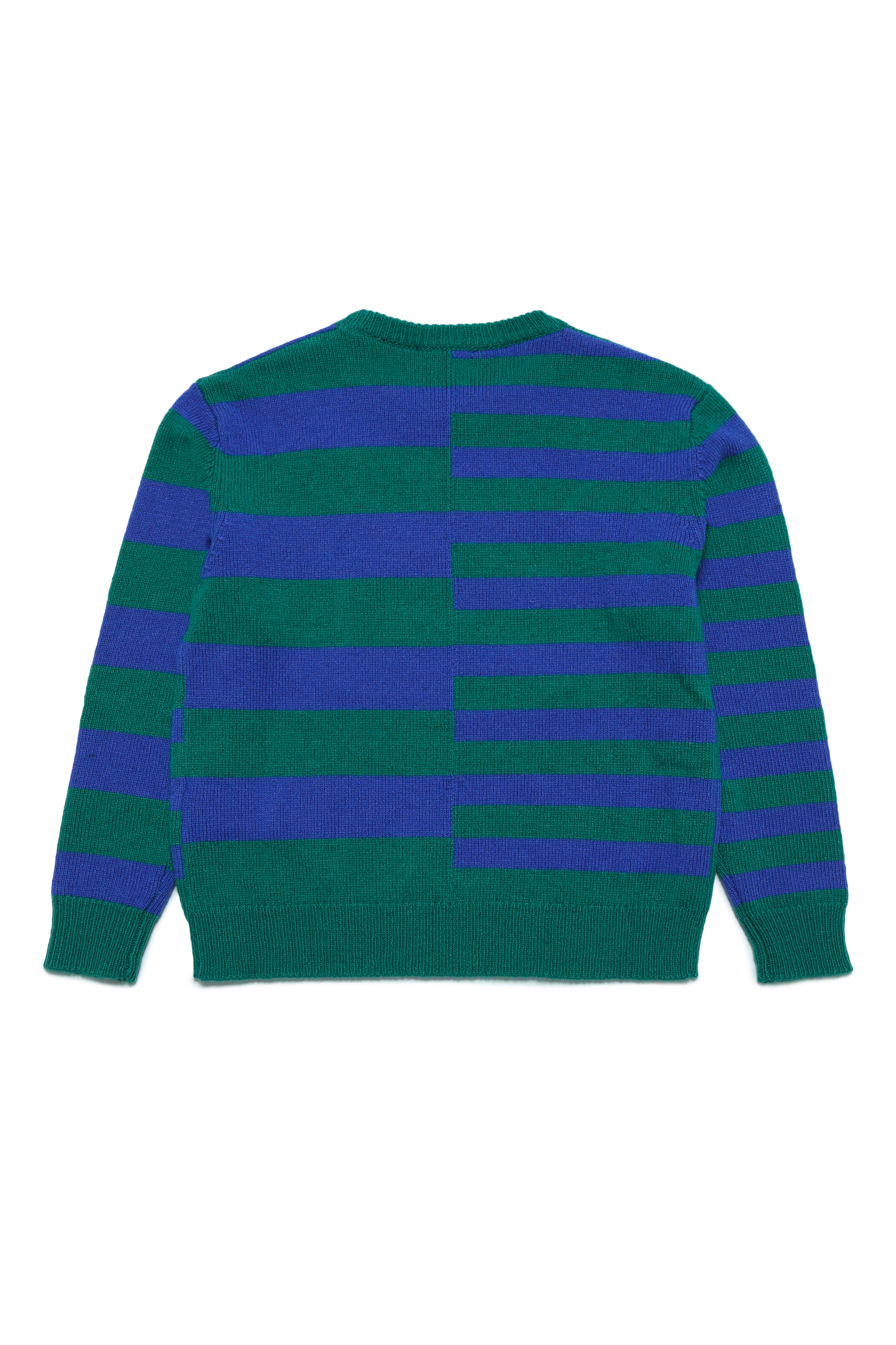 Diesel - KEMPLY, Unisex's Striped jumper with D logo in Green/Blue - 2