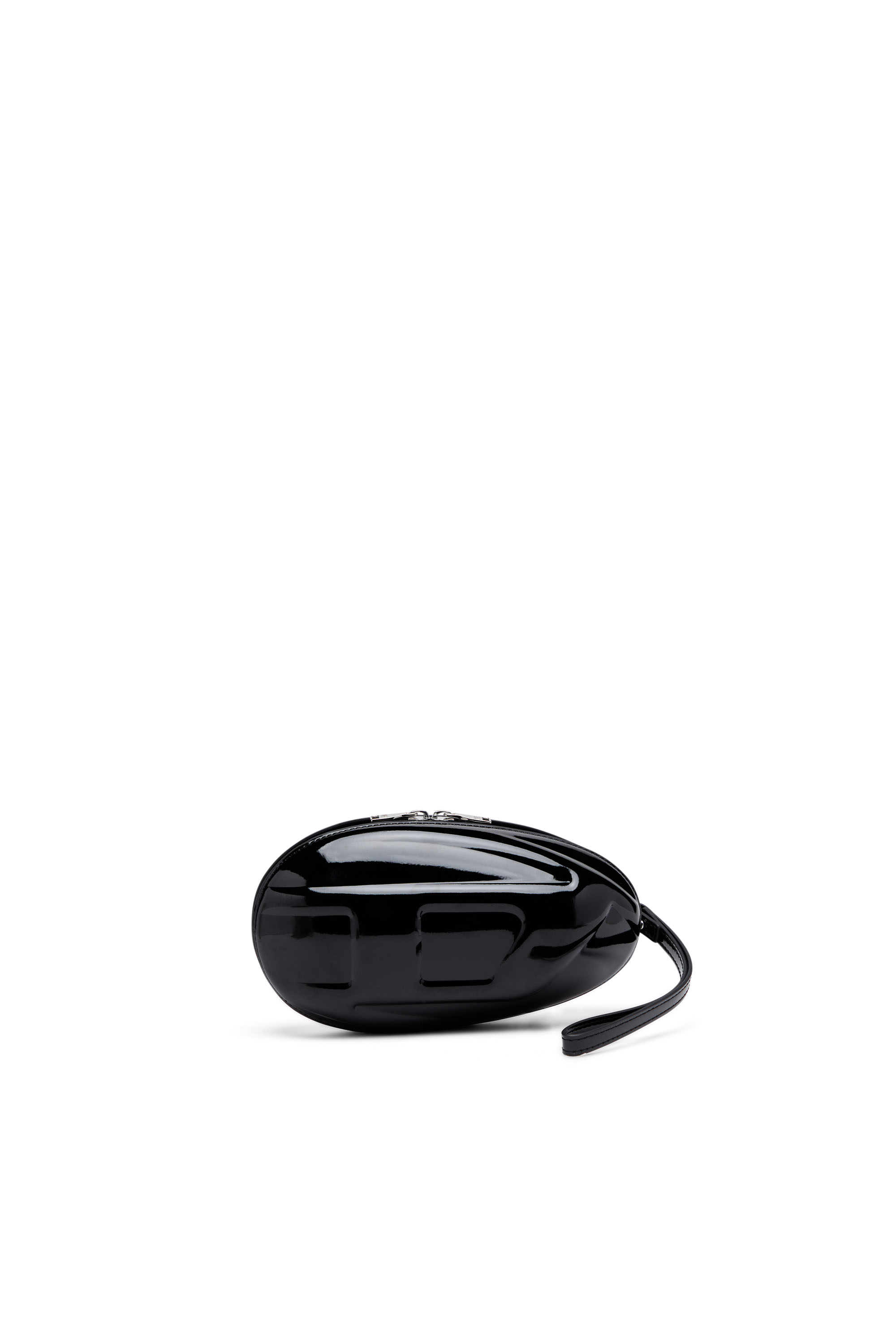 Diesel - 1-DR FOLD CLUTCH, Woman's 1-DR Fold-Structured oval clutch in glossy PU in Black - 1