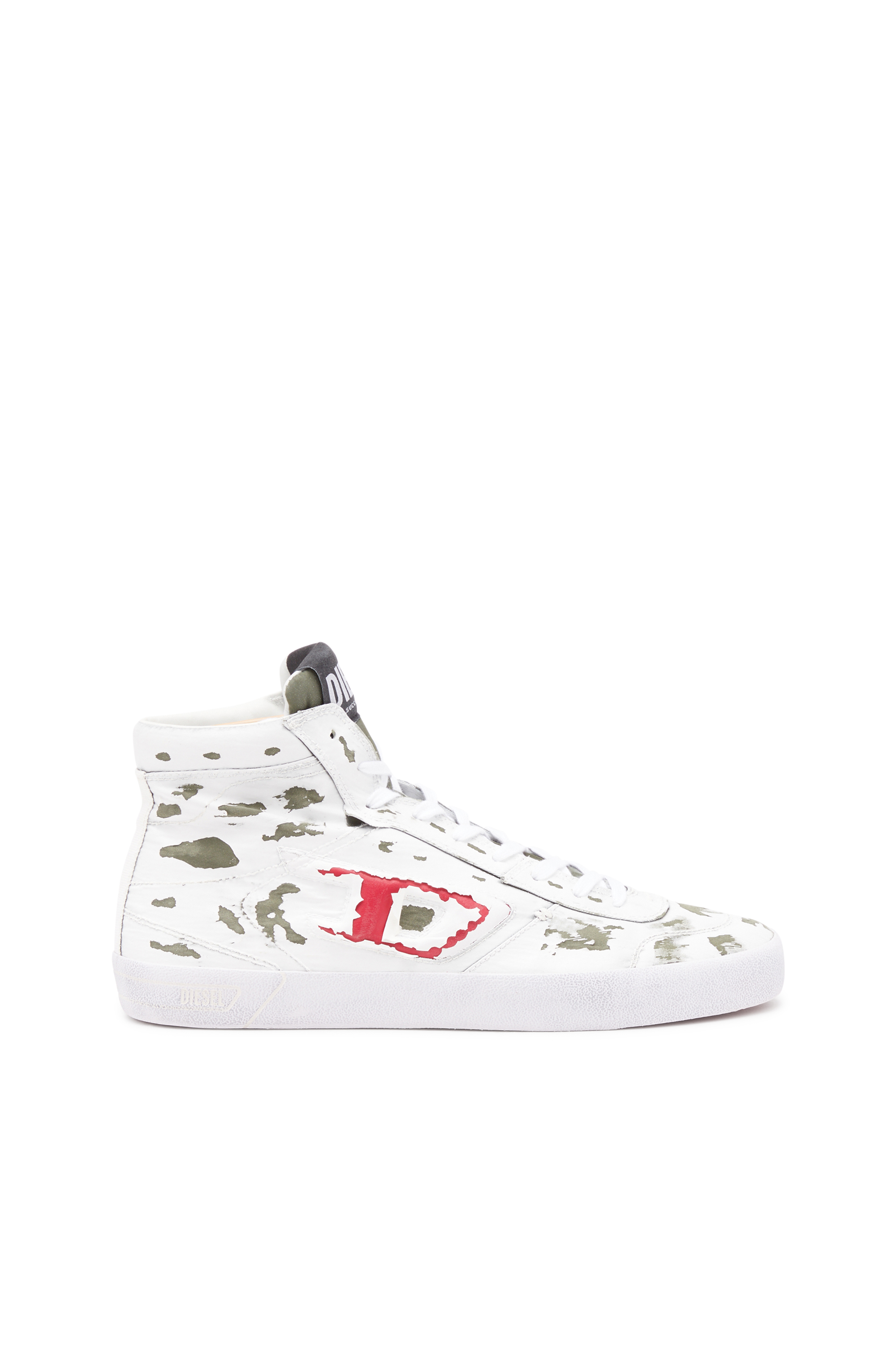 Diesel - S-LEROJI MID, Man's S-Leroji Mid-High-top sneakers with rips in White/Green - 1