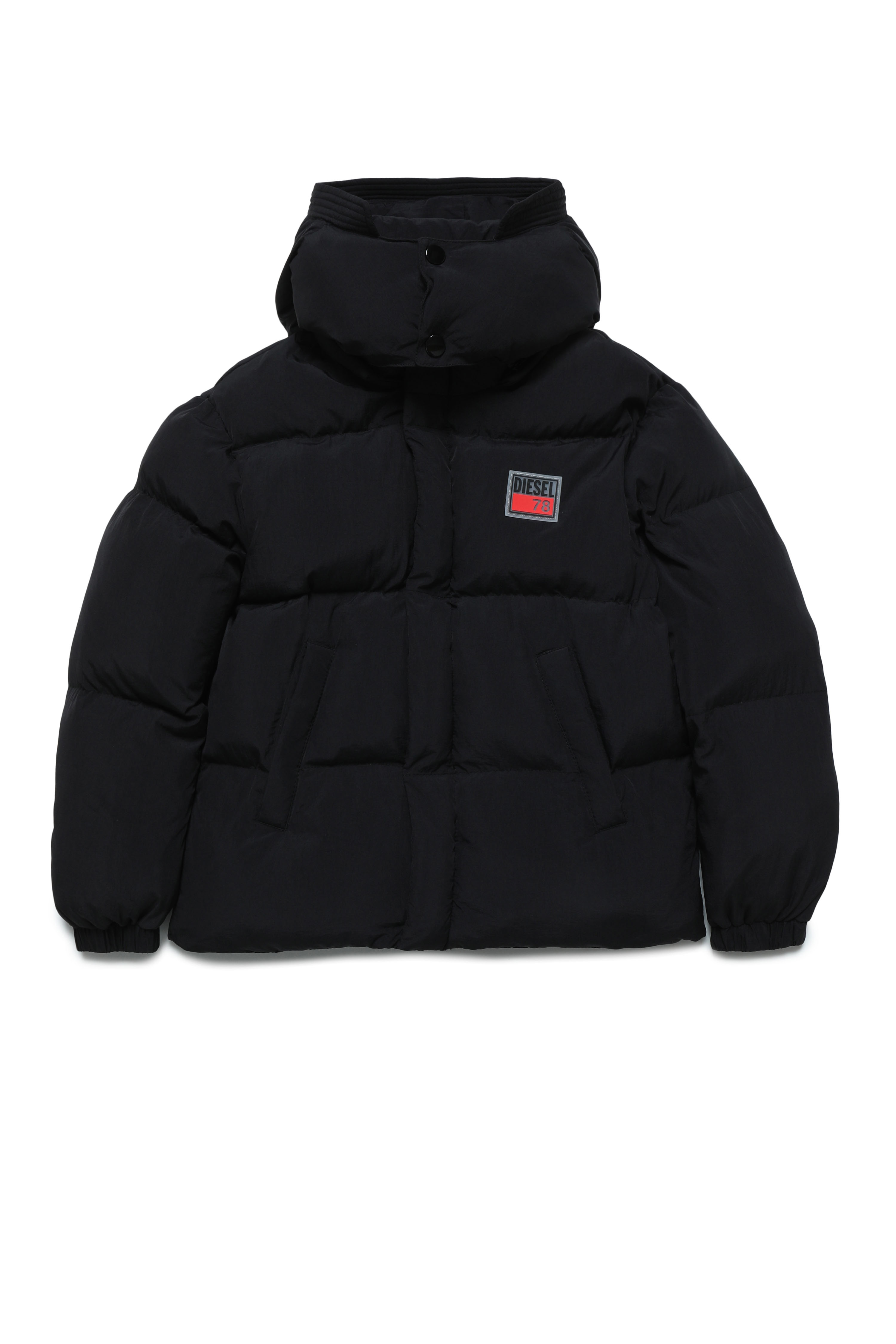 Diesel - JPIL, Unisex's Puffer jacket with clear Diesel patch in Black - 1