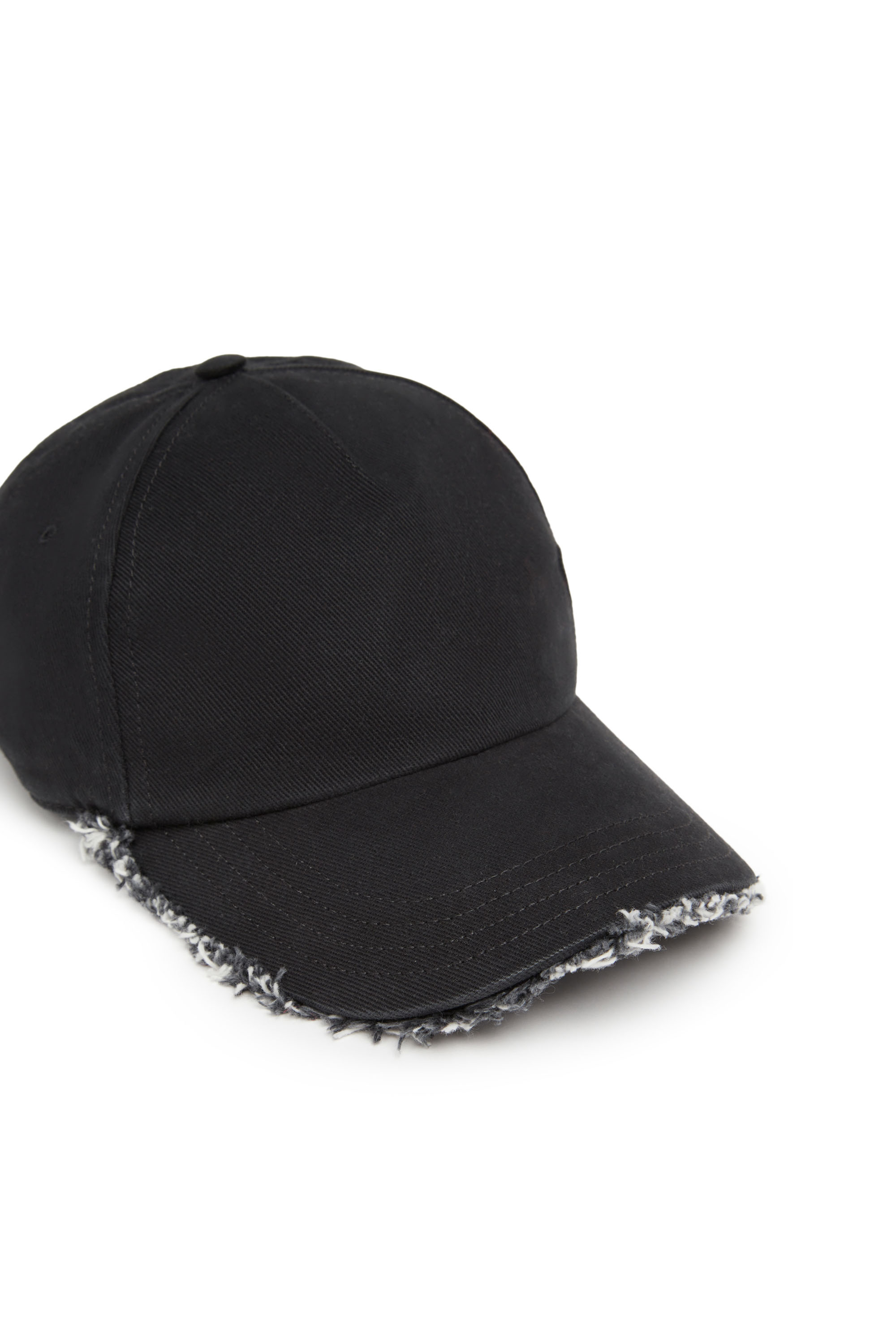 Diesel - C-OBIK, Man's Baseball cap with denim-trimmed peak in Black - 3