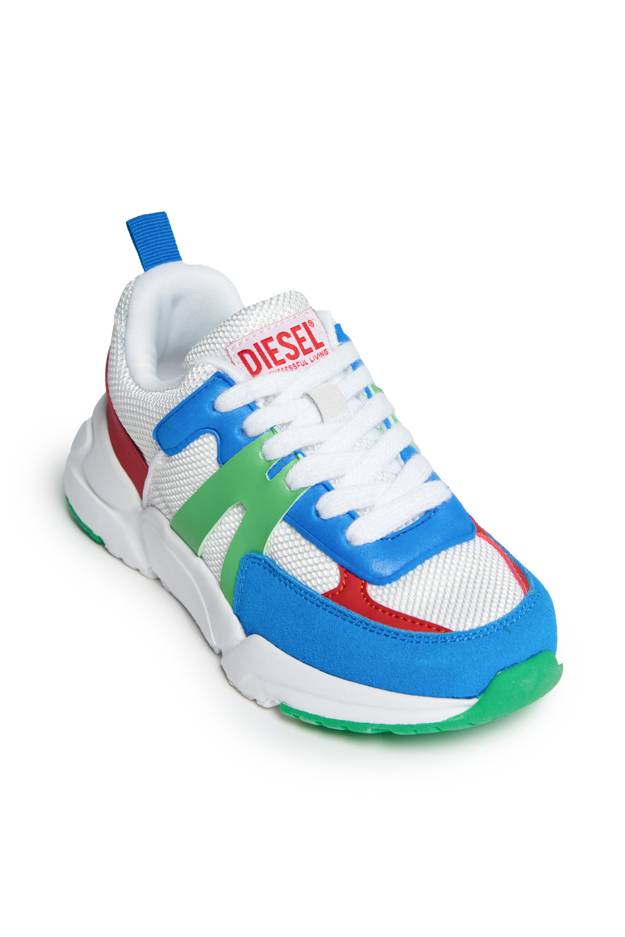 Diesel - S-MILLENIUM LC PRO, Unisex's Sneakers in metallic mesh and suede in Multicolor/White - 4