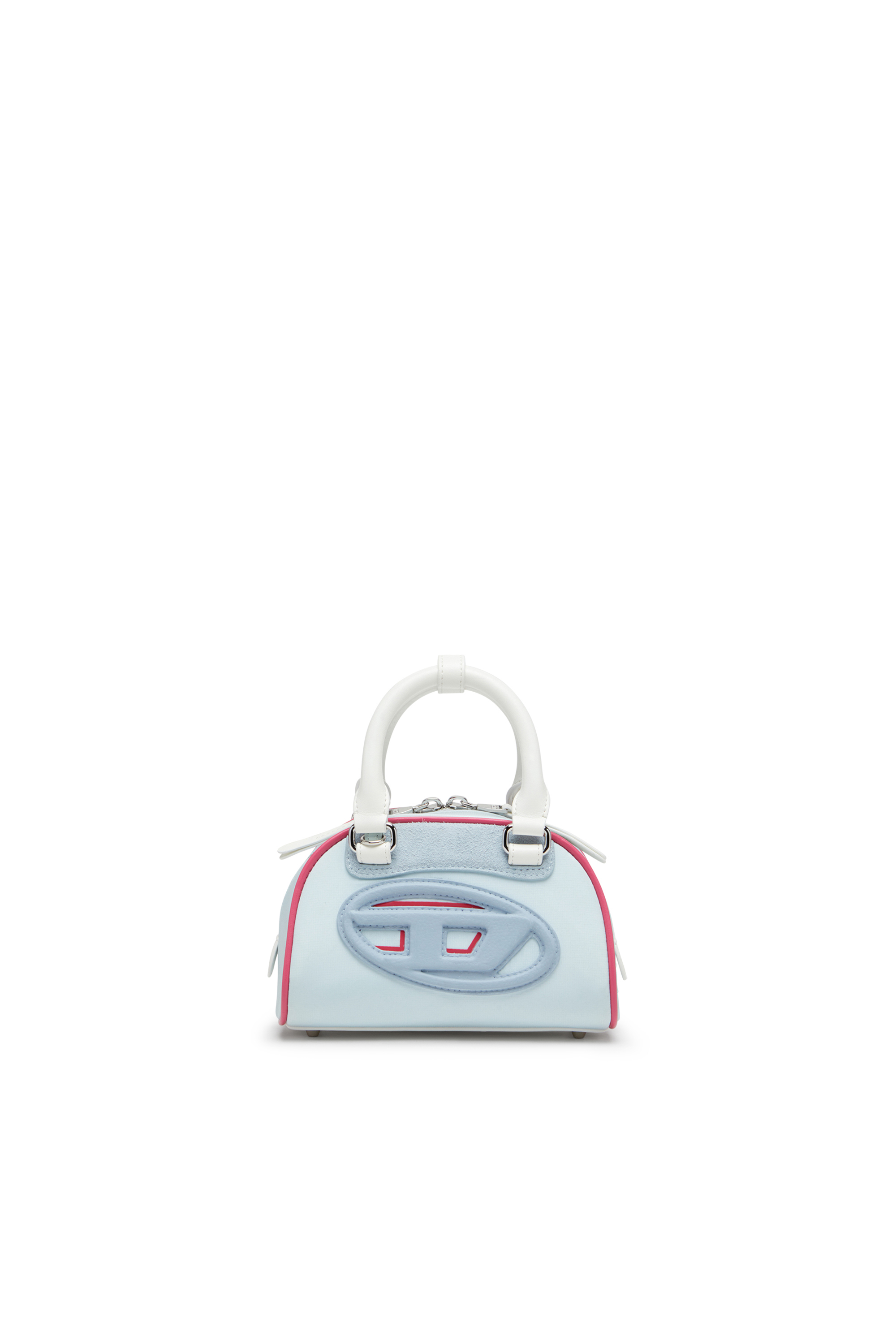 Diesel - 1DR DOME CROSSBODY, Woman's Colour-block mini bowling bag in Light Blue - 1