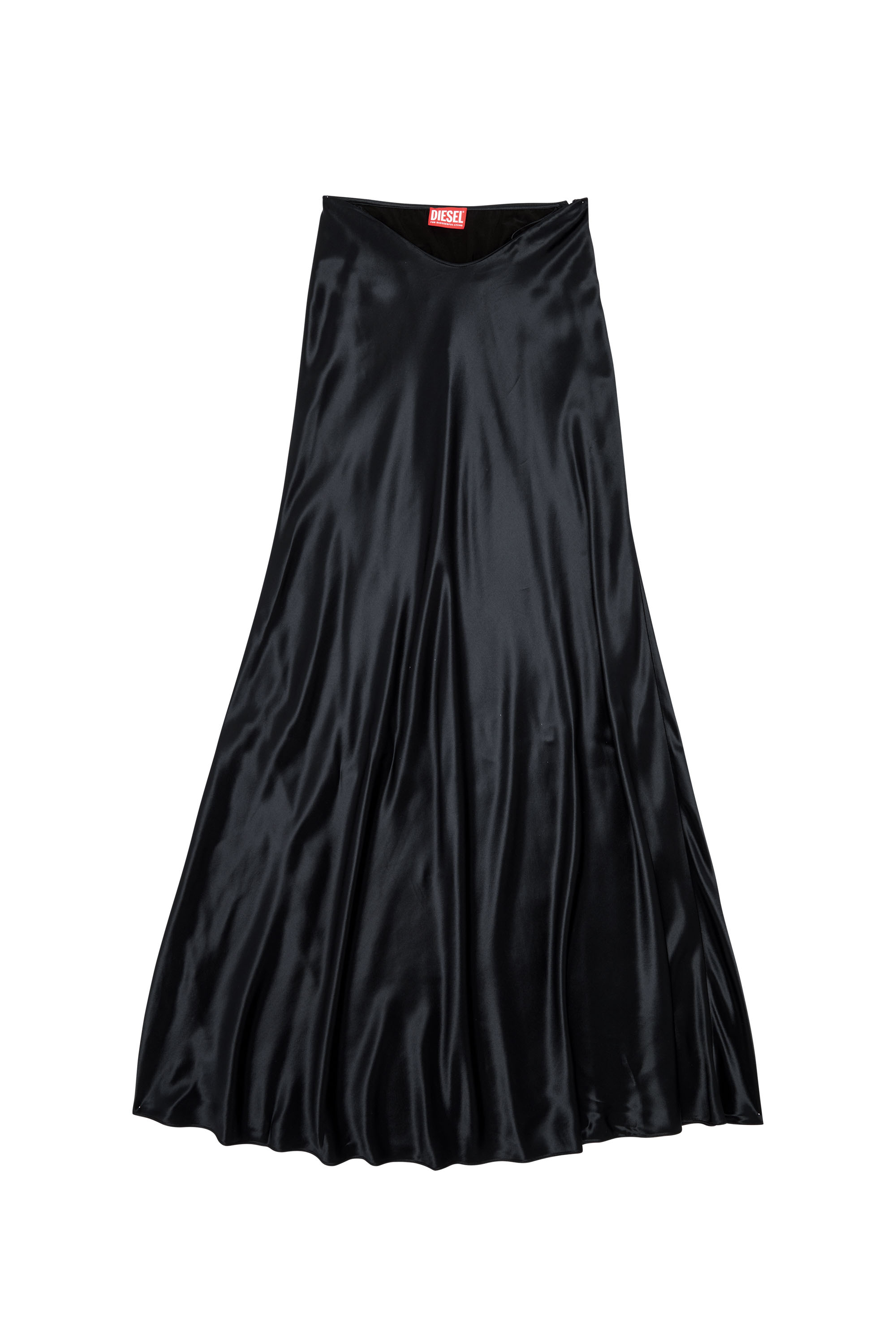Diesel - O-SYREN, Woman's Long satin skirt in Black - 3