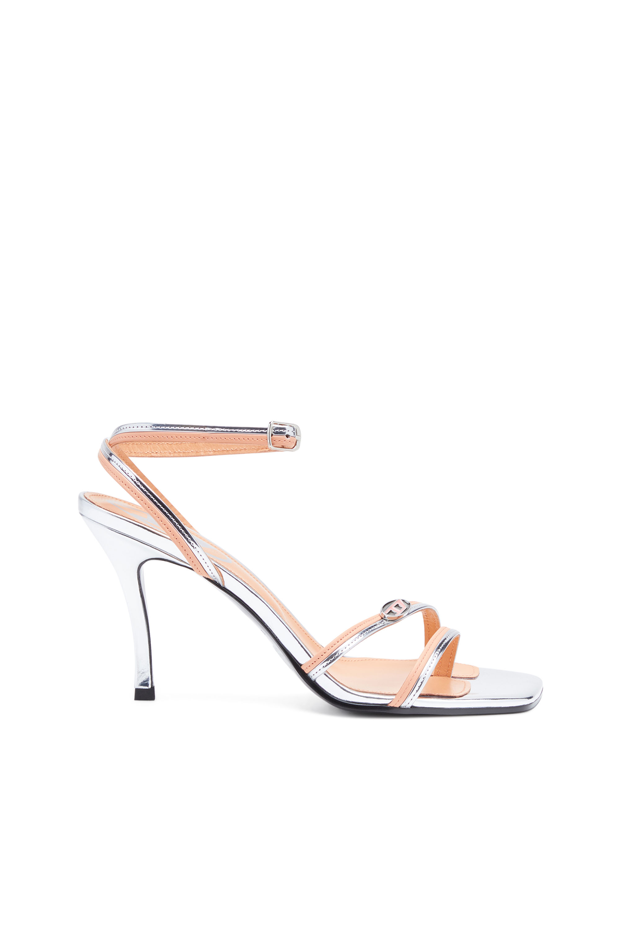 Diesel - D-VENUS SA, Woman's D-Venus SA - Strappy sandals in two-tone leather in Silver - 1