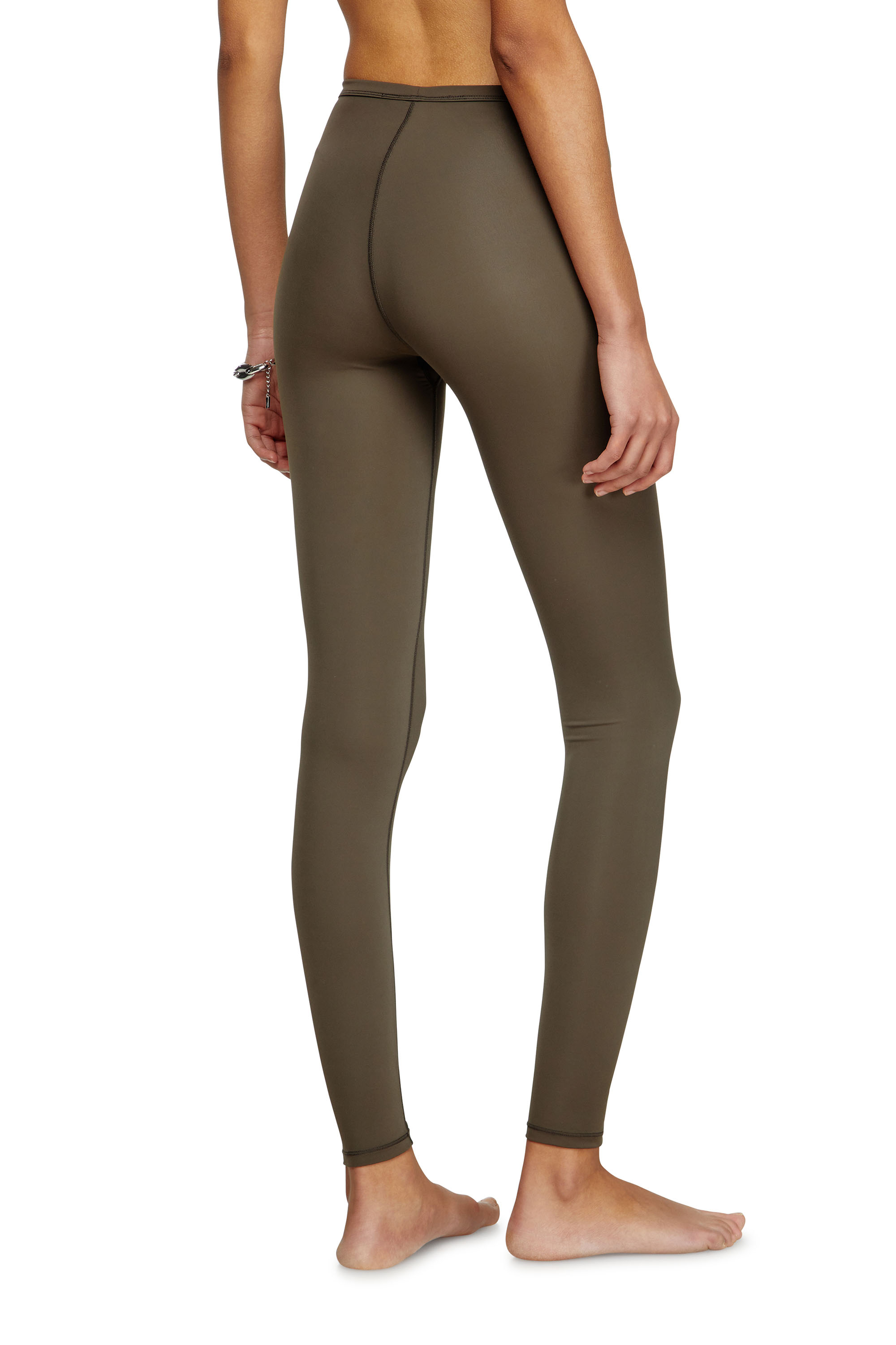 Diesel - MINA-UTLT, Woman's Stretch Nylon leggings in Brown - 3