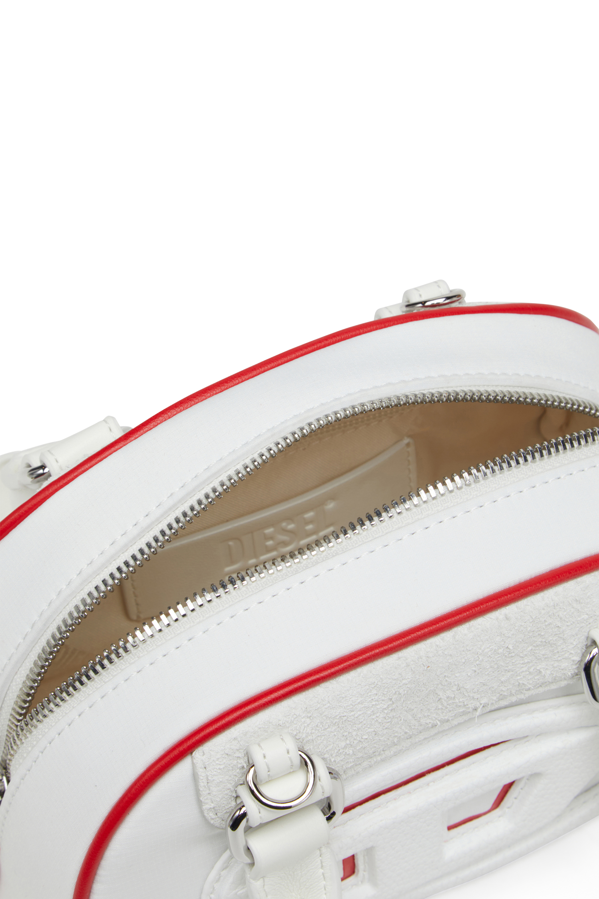 Diesel - 1DR DOME CROSSBODY, Woman's Colour-block mini bowling bag in White - 4