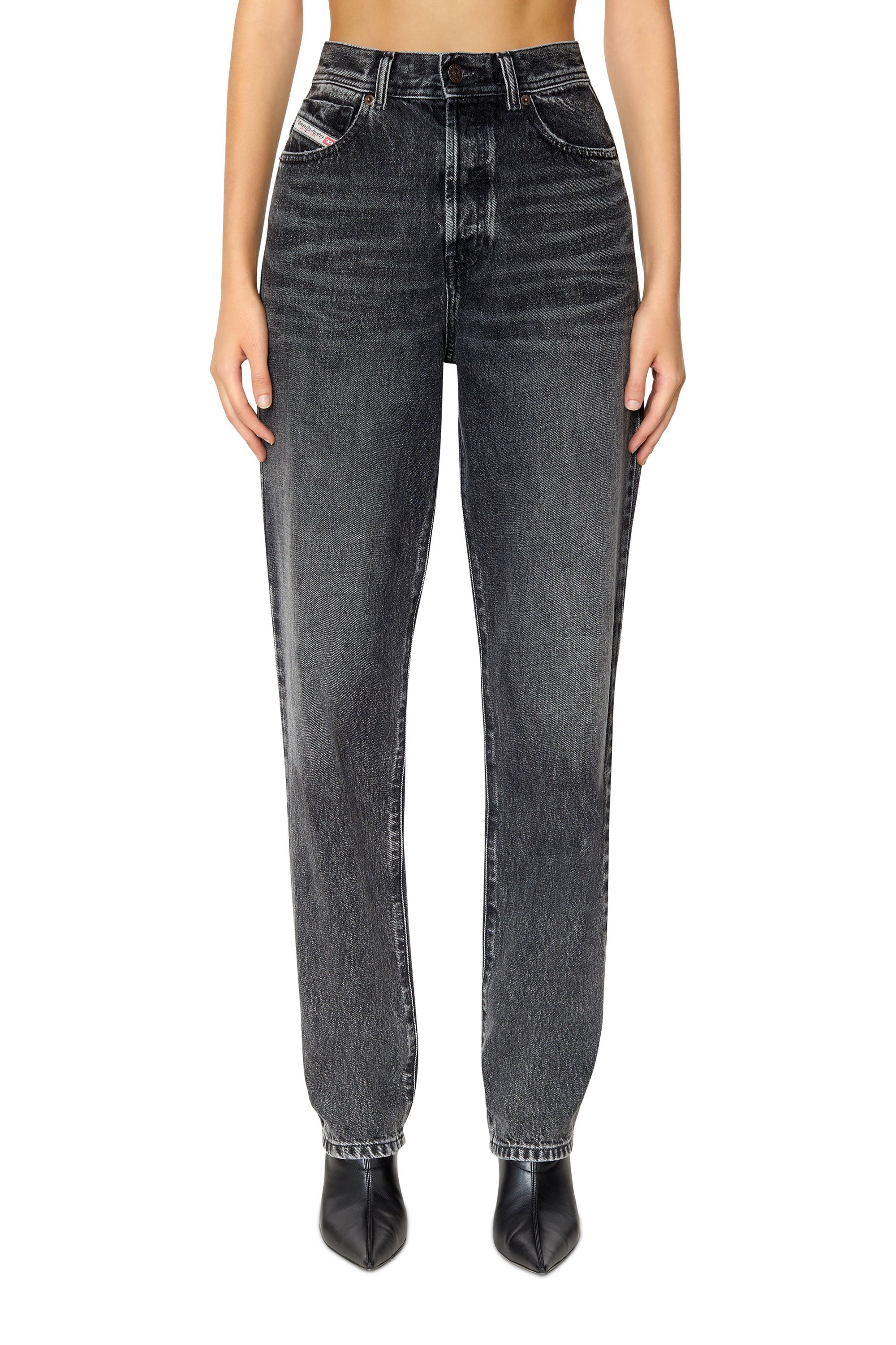 Diesel - Straight Jeans 1956 D-Tulip 007C4, Woman's Straight Jeans - 1956 D-Tulip in Black/Dark grey - 1