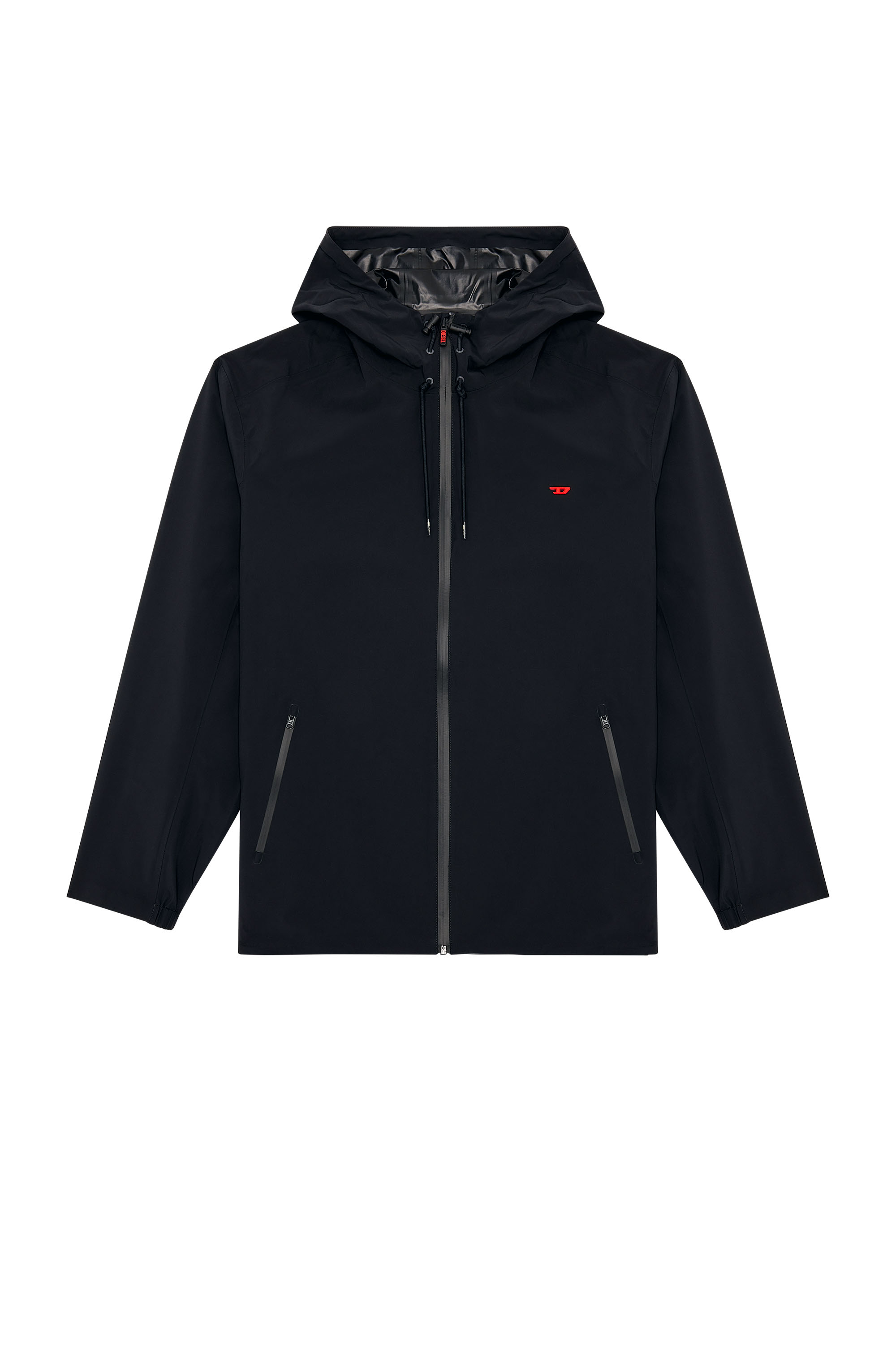 Diesel - AMWT-ALAN-A-WT38, Man's Hooded windbreaker in stretch fabric in Black - 3