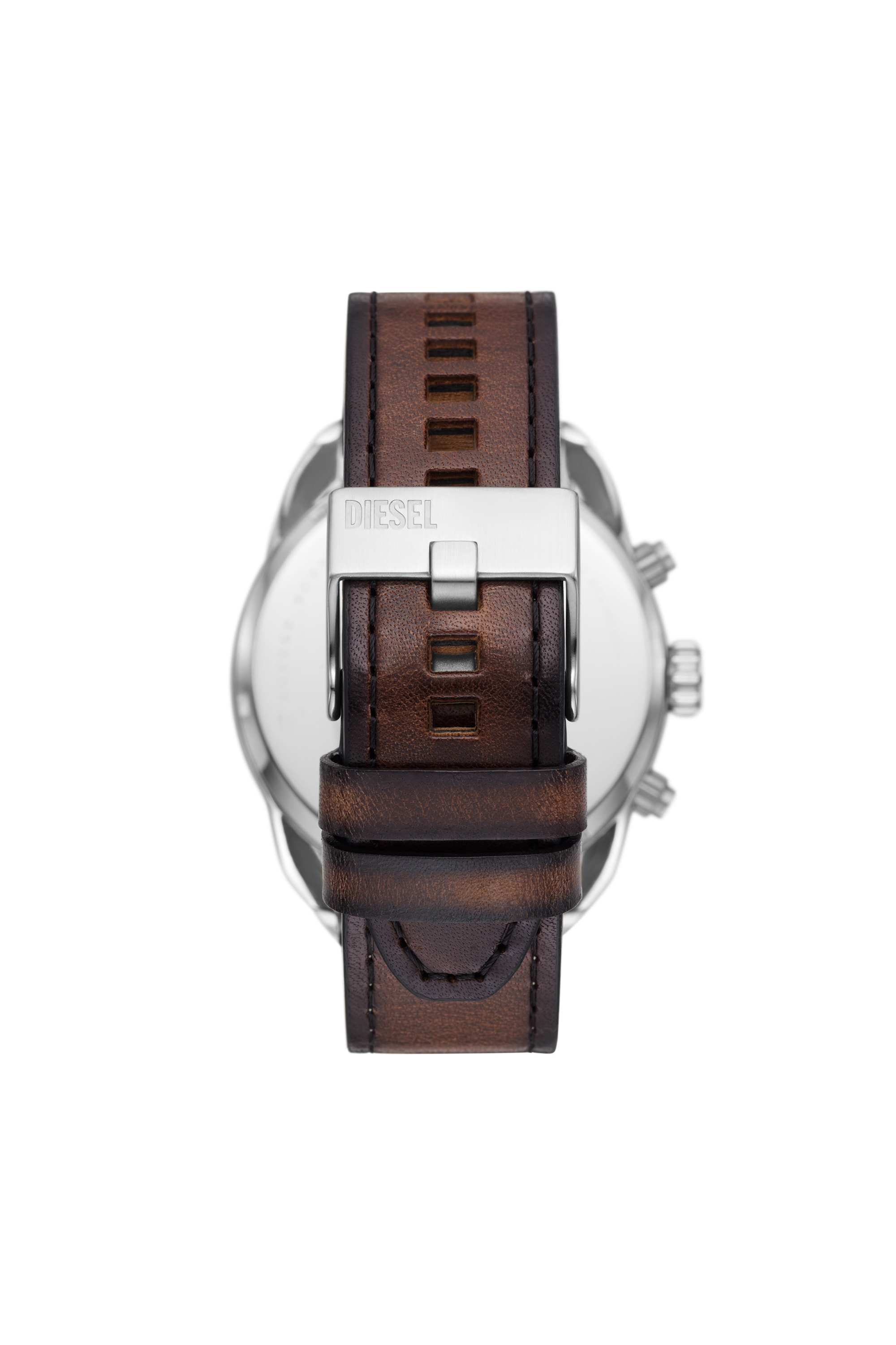 Diesel - DZ4606, Man's Spiked Chronograph Brown Leather Watch in Brown - 2