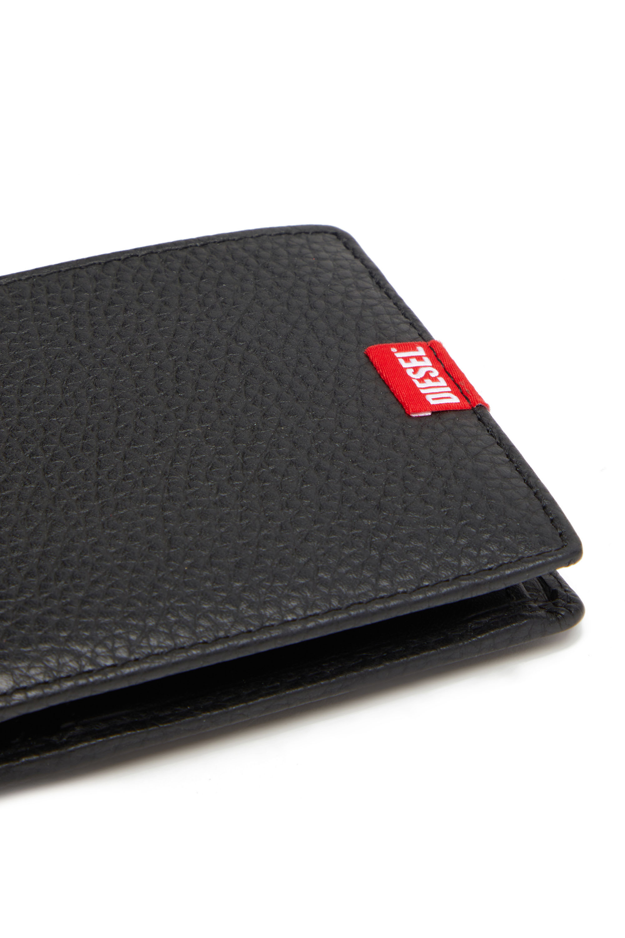 Diesel - BI-FOLD COIN S, Man's Bi-fold wallet in grainy leather in Black - 4