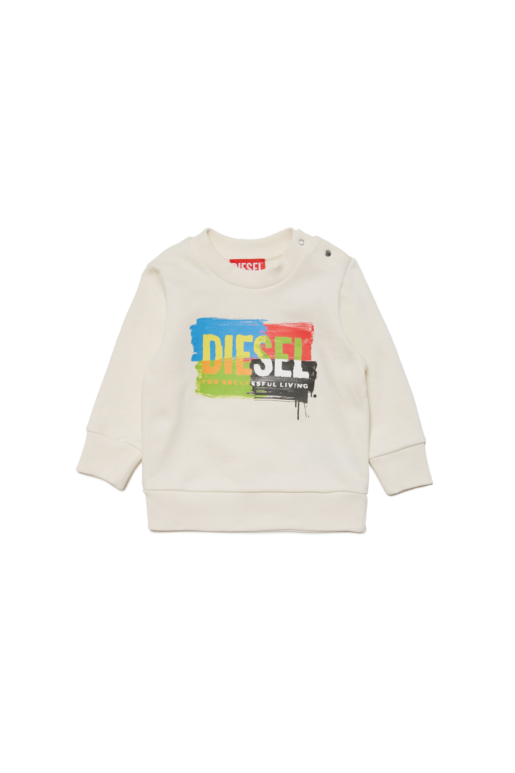 Diesel - SKANDB, Unisex's Sweatshirt with painted-effect logo in White - 1