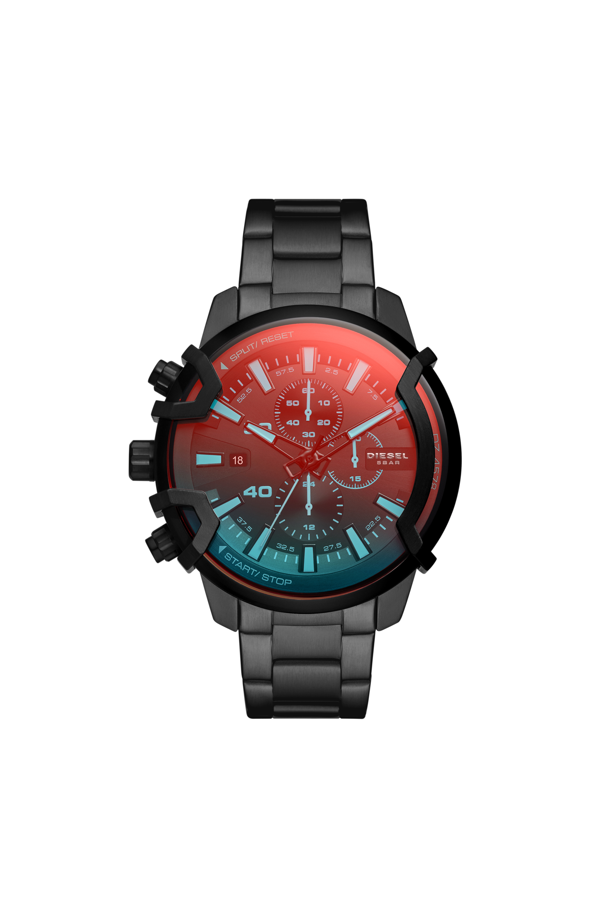 Diesel - DZ4578, Man's Griffed Chronograph Stainless Steel Watch in Black - 1