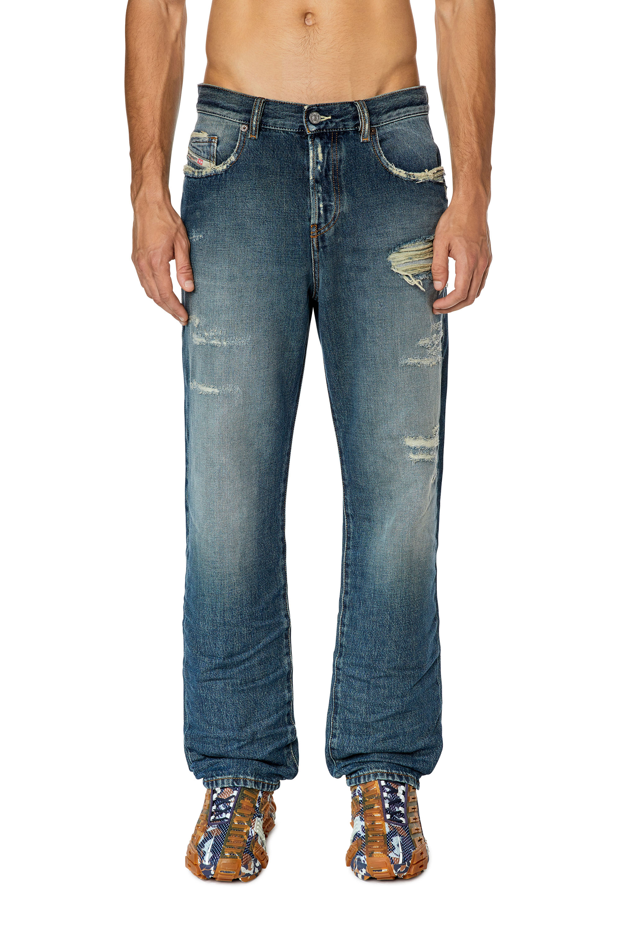 Diesel - Straight Jeans 2020 D-Viker E9C40, Man's Straight Jeans - 2020 D-Viker in Dark Blue - 1