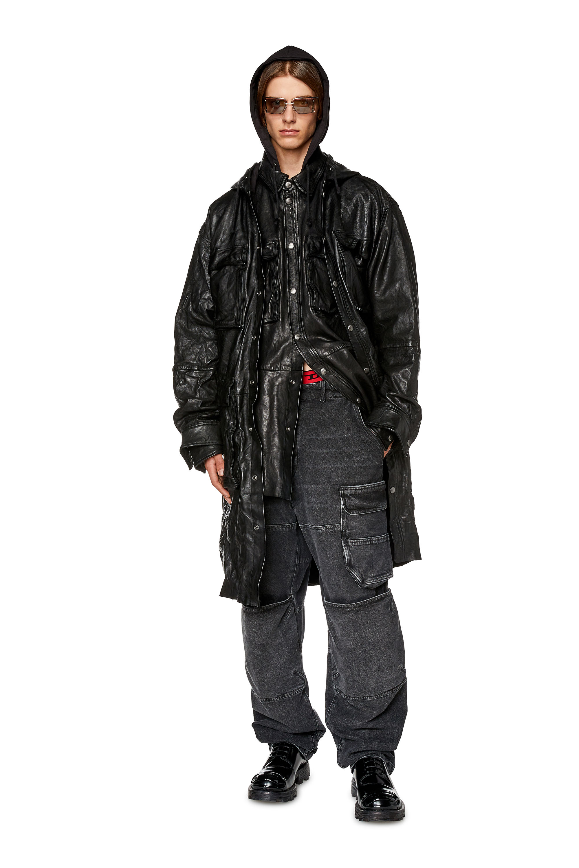 Diesel - Man's Straight Jeans D-Fish 0HLAA, Black/Dark grey - 2