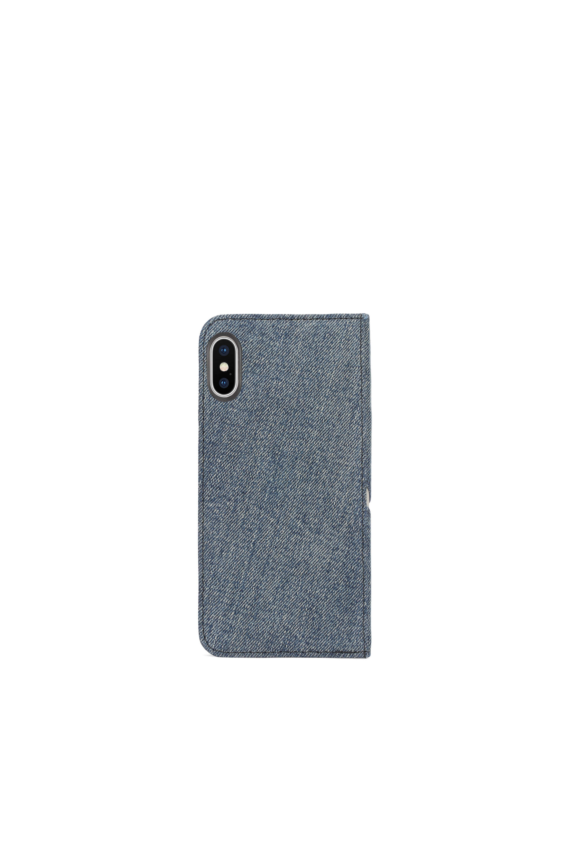 Diesel - DENIM IPHONE X FOLIO, Unisex's Denim folio, iPhone X in Blue Jeans - 2