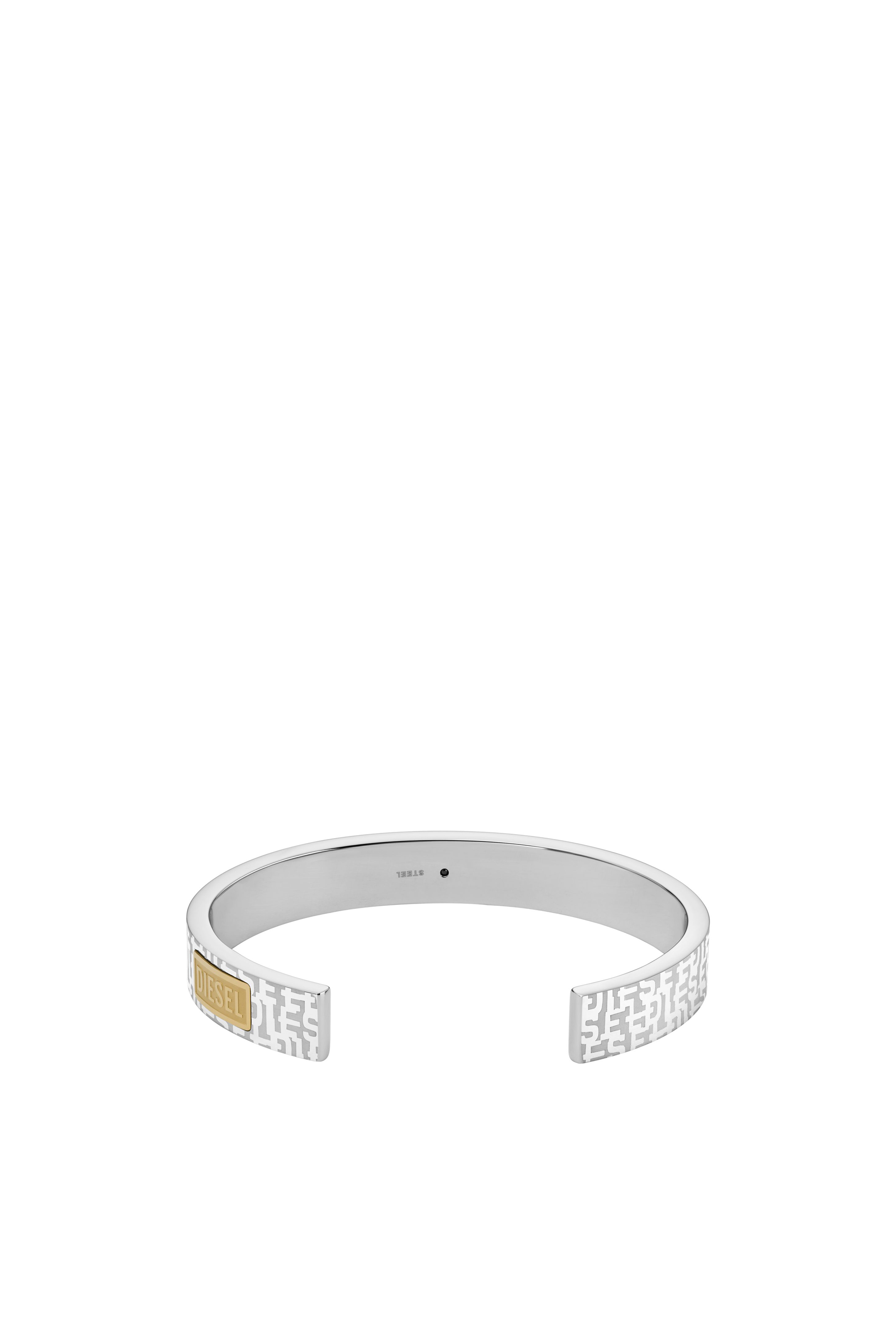 Diesel - DX1428, Unisex's Font Two-Tone Cuff Bracelet in Silver - 2