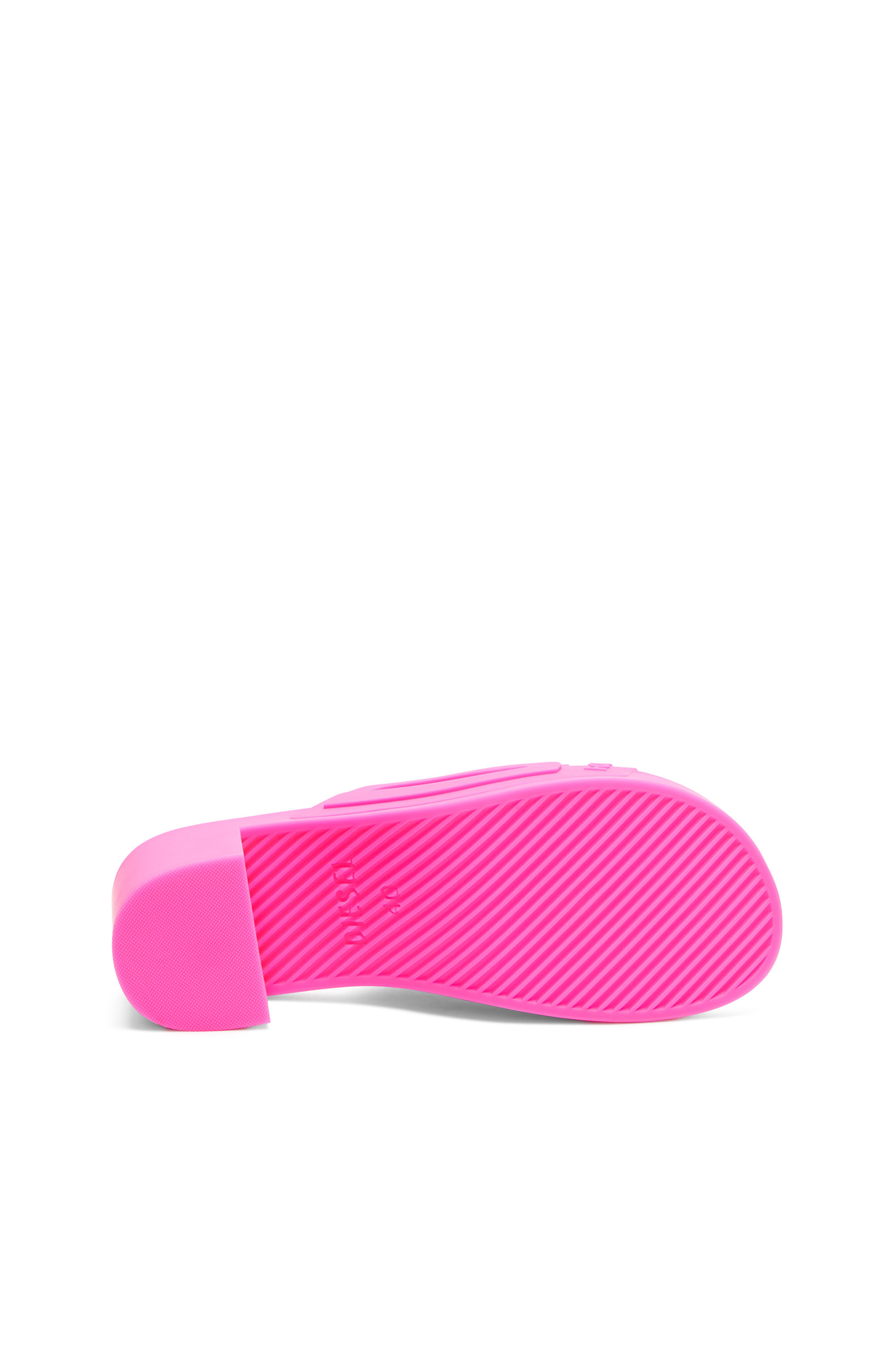Diesel - SA-PAMELA H, Woman's Sa-Pamela H - Heeled neon rubber pool slides in Pink Fluo - 4