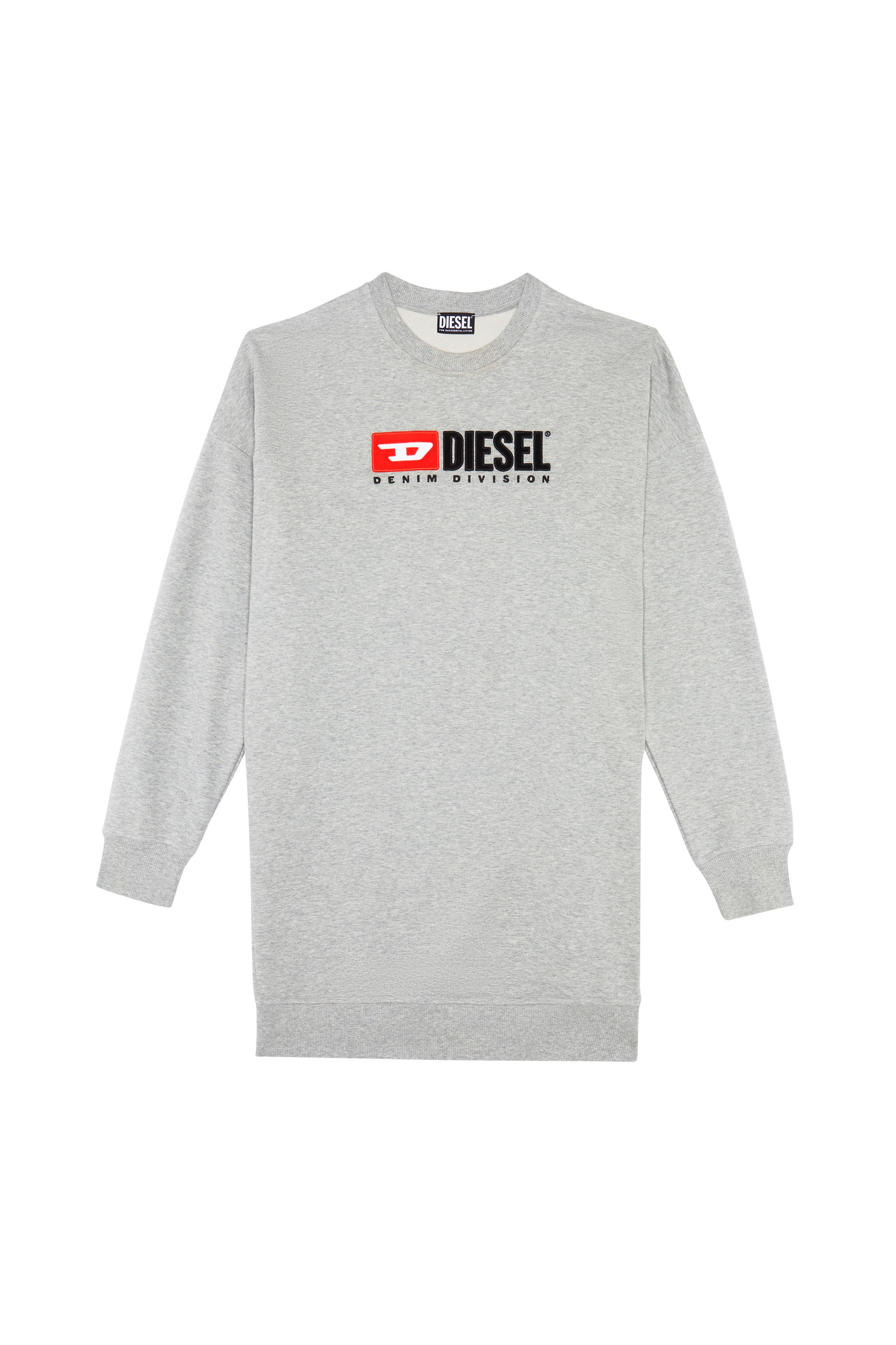Diesel - D-ROBBIE-DIV, Woman's Sweatshirt dress with logo in Light Grey - 2