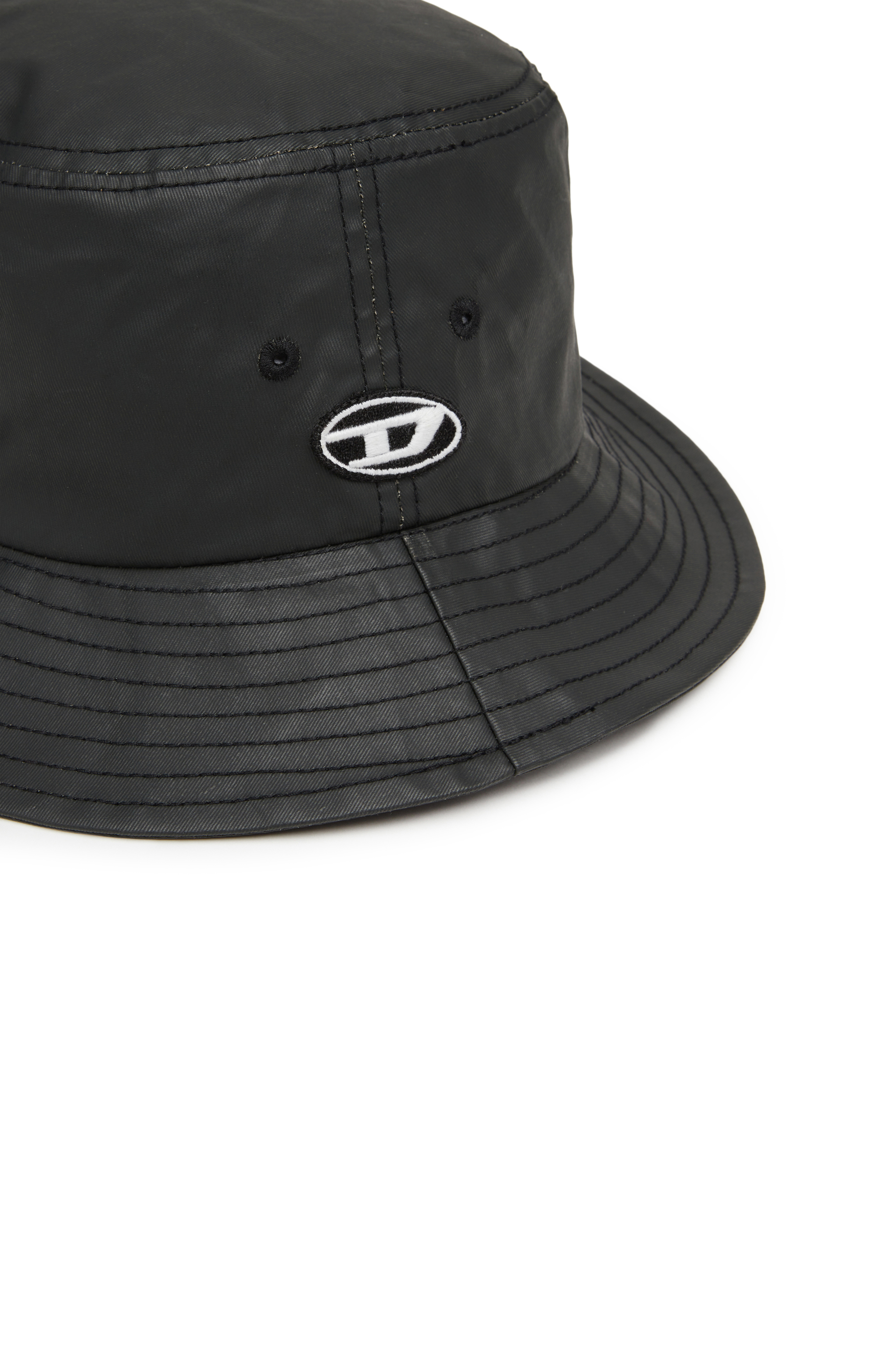 Diesel - C-FISH-COAT, Man's Bucket hat in coated twill in Black - 3