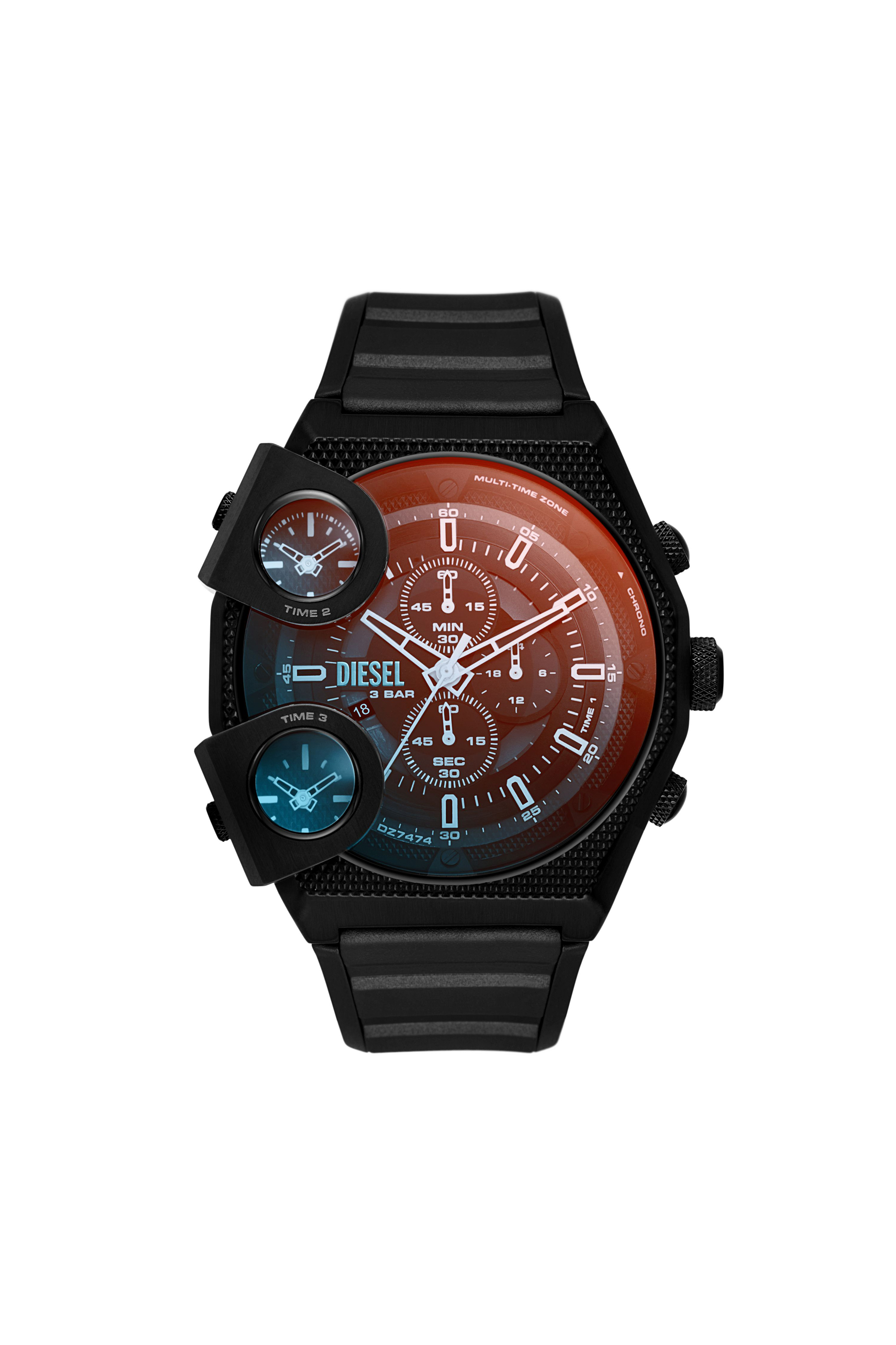 Diesel - DZ7474, Man's Sideshow Black Silicone Watch in Black - 1