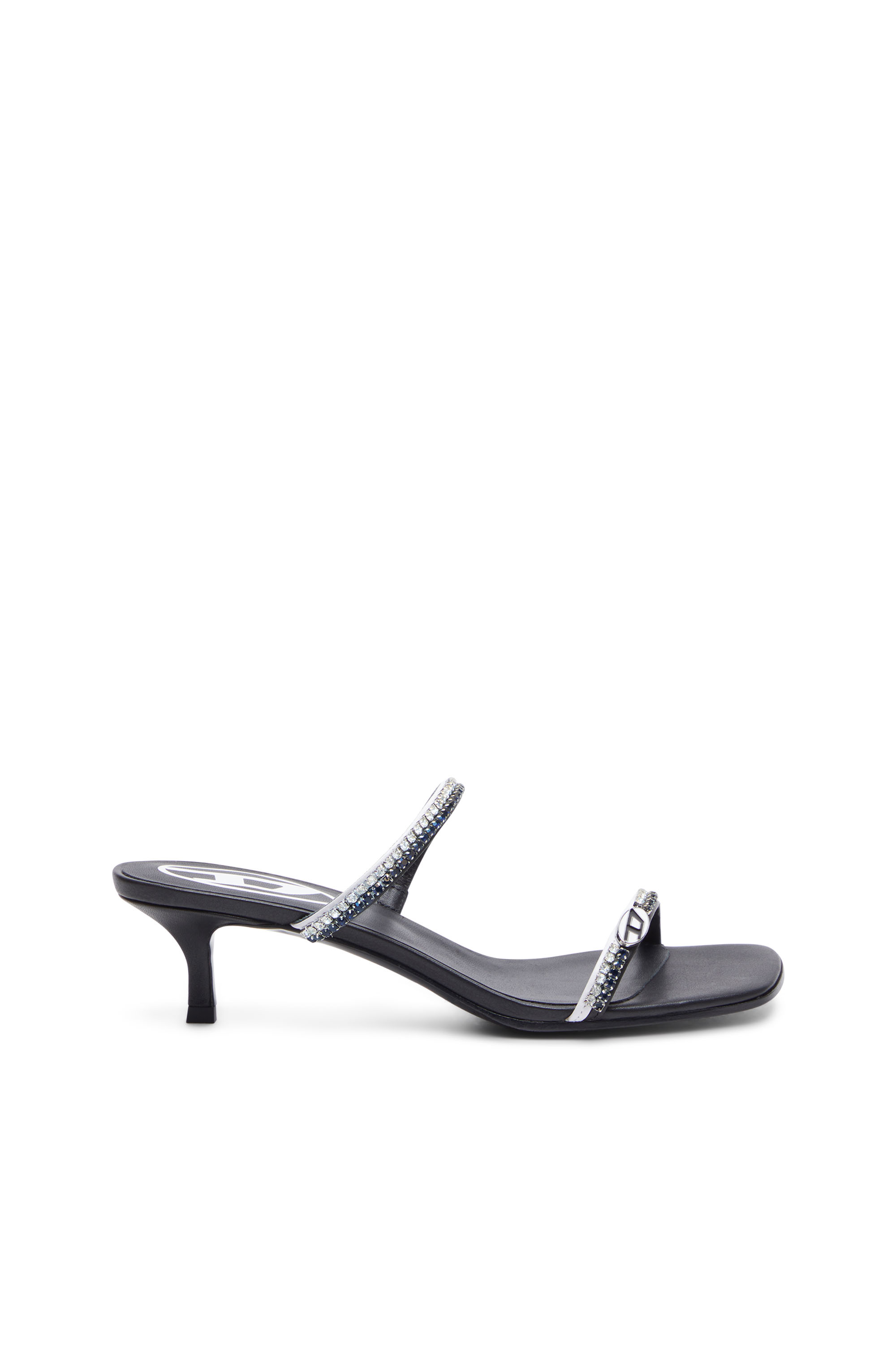 Diesel - D-KITTIE SD, Woman's D-Kittie SD - Leather sandals with crystal straps in Black - 1