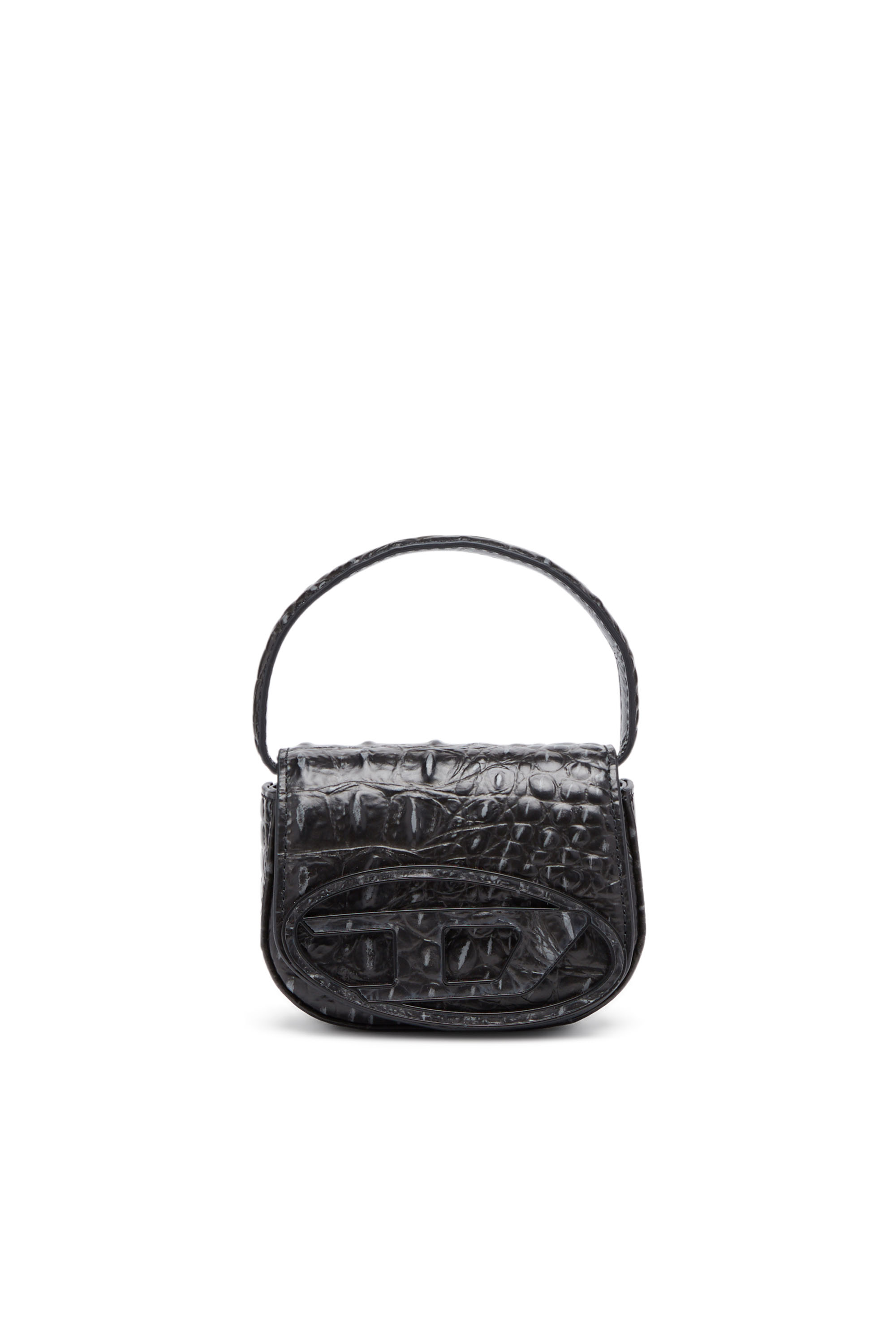 Diesel - 1DR XS, Woman's 1DR XS - Iconic mini bag in croc-print leather in Black - 1