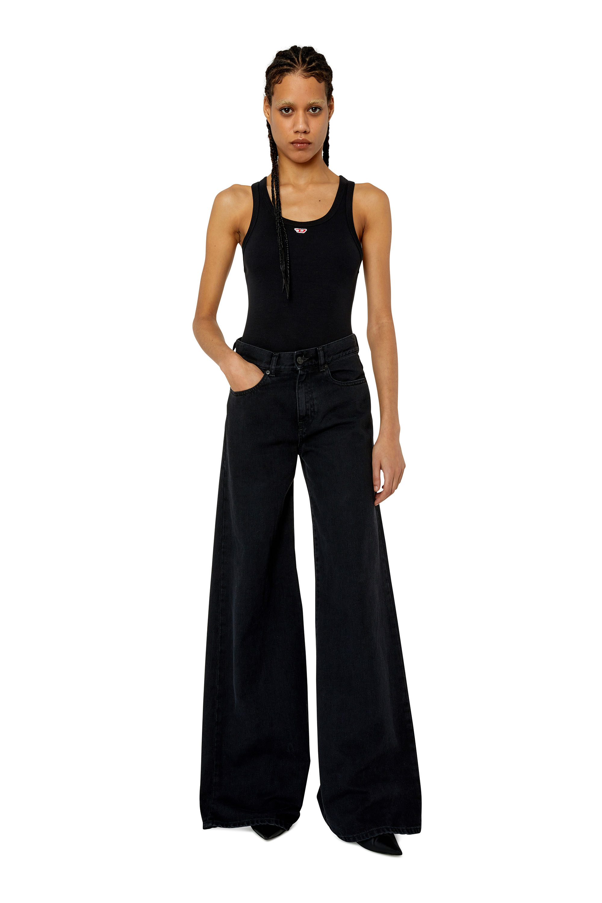 Diesel - Bootcut and Flare Jeans 1978 D-Akemi Z09RL, Woman's Bootcut and Flare Jeans - 1978 D-Akemi in Black/Dark grey - 2