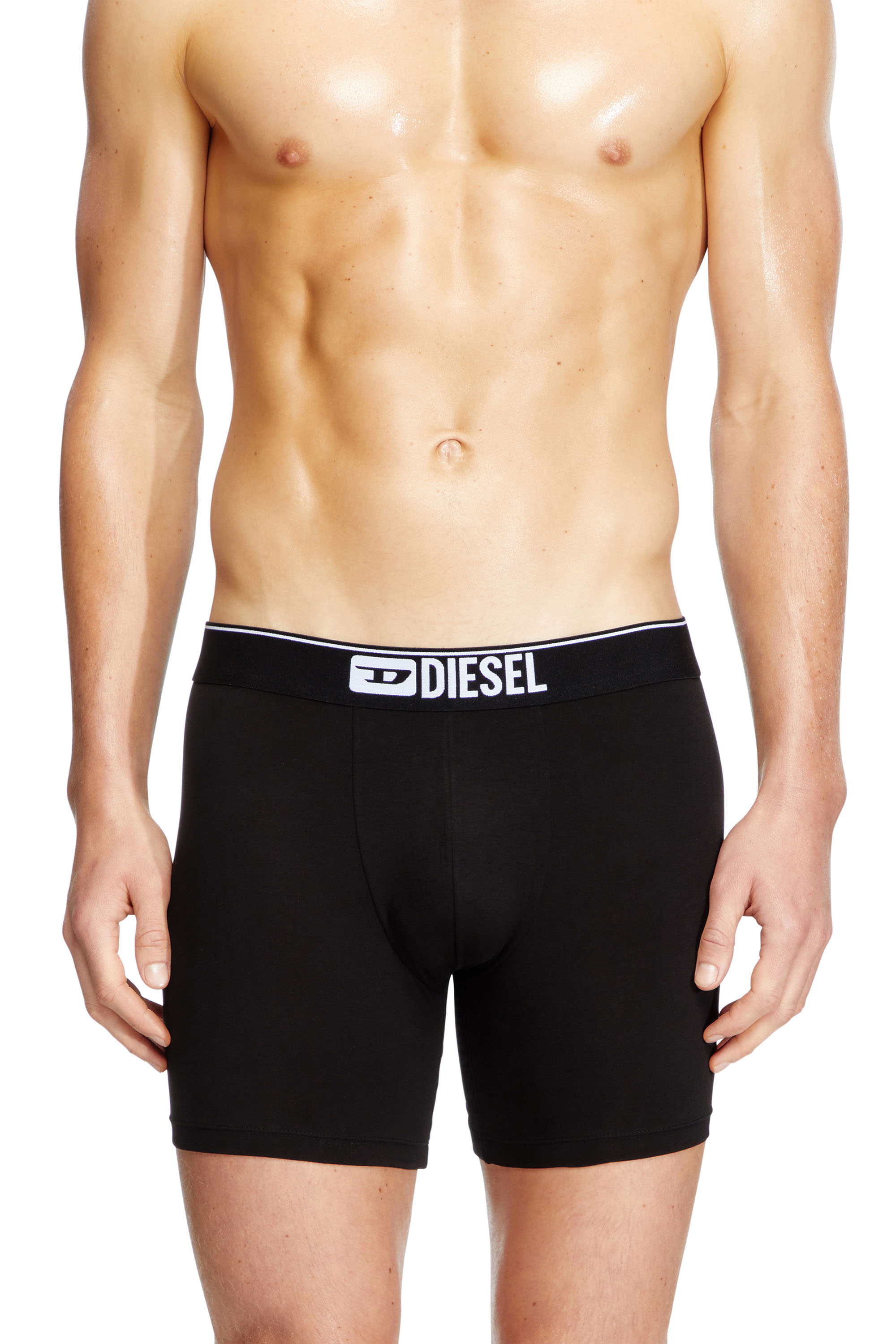 Diesel - MAX-3PACK, Man's Three-pack stretch cotton boxer briefs in Black - 2