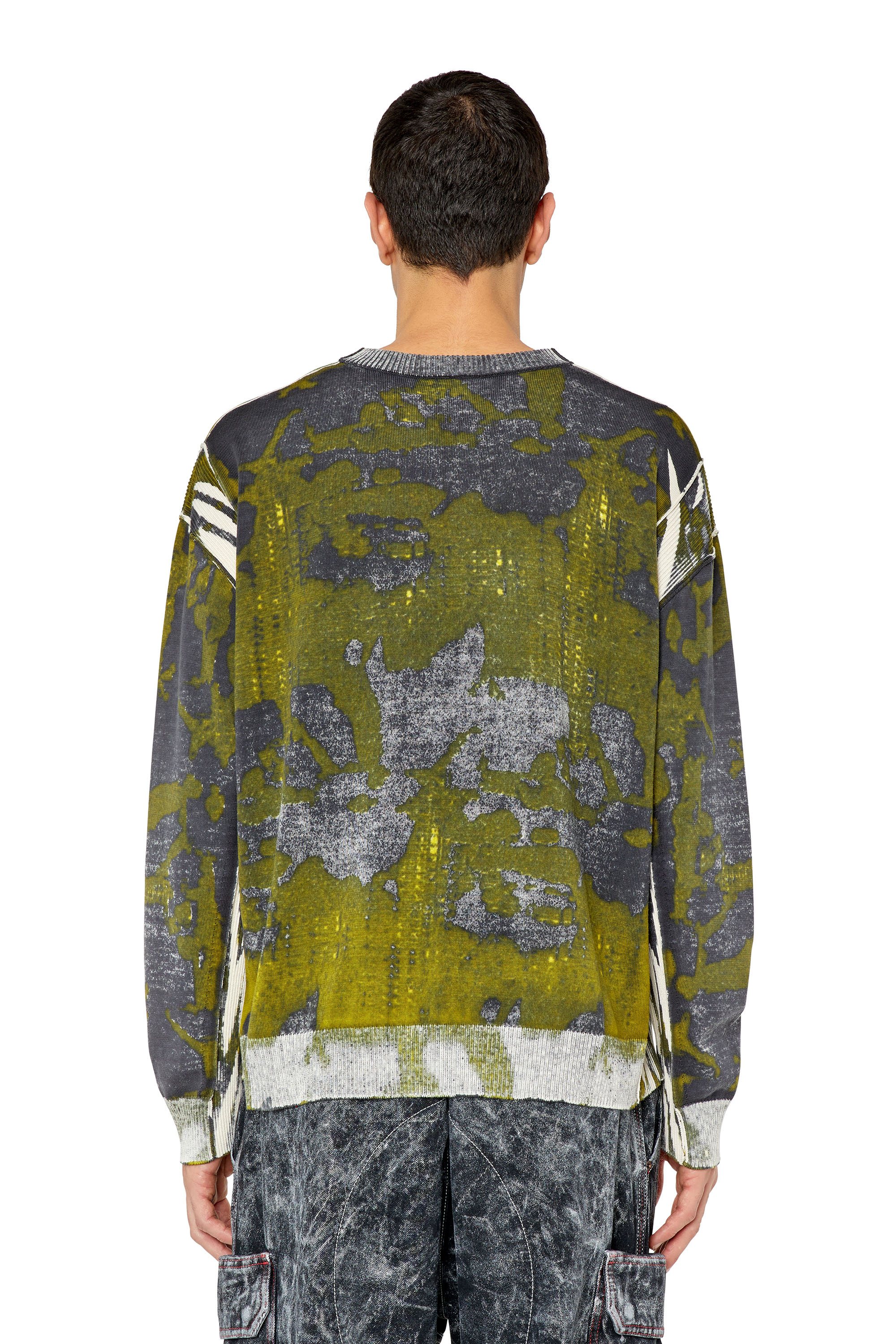 Diesel - K-LARAN, Man's Camo-print jumper in Black/Green - 4
