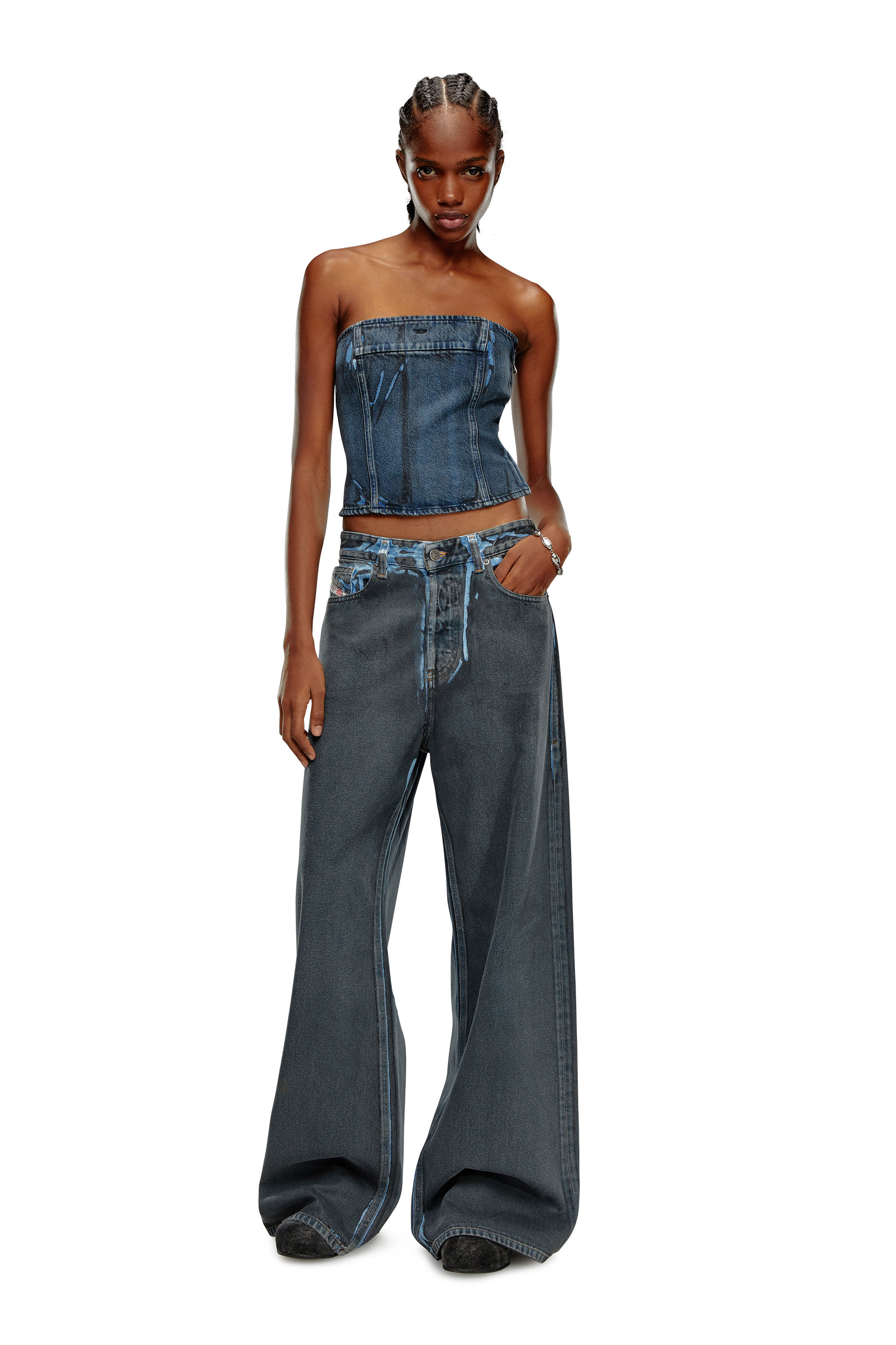 Diesel - Woman's Relaxed Jeans 1996 D-Sire 09K45, Dark Blue - 2