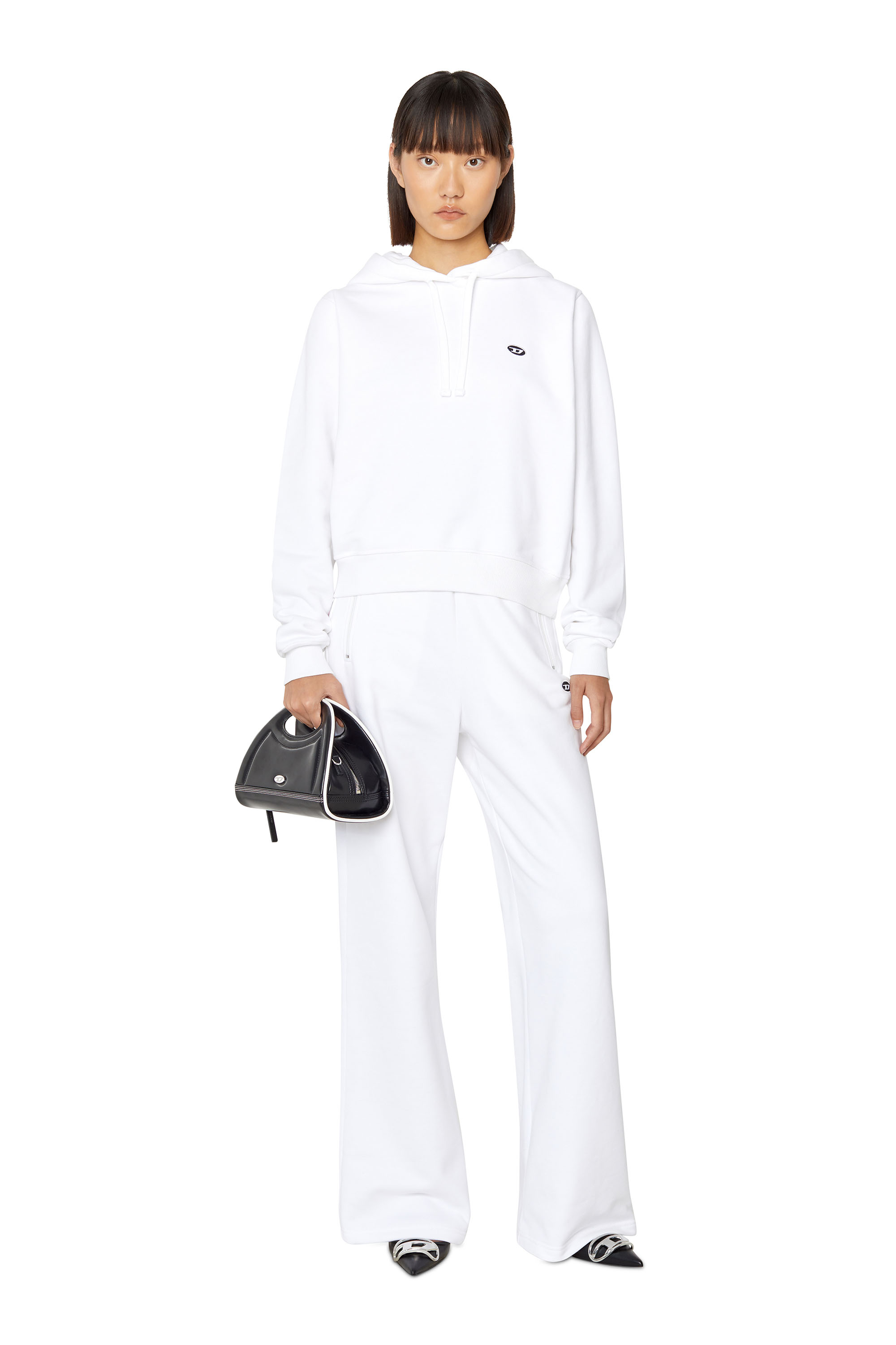 Diesel - F-REGGY-HOOD-DOVAL-PJ, Woman's Hoodie with logo patch in Off White - 2